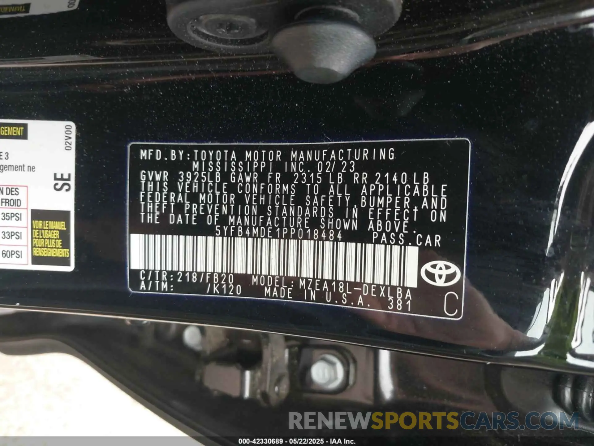 9 Photograph of a damaged car 5YFB4MDE1PP018484 TOYOTA COROLLA 2023