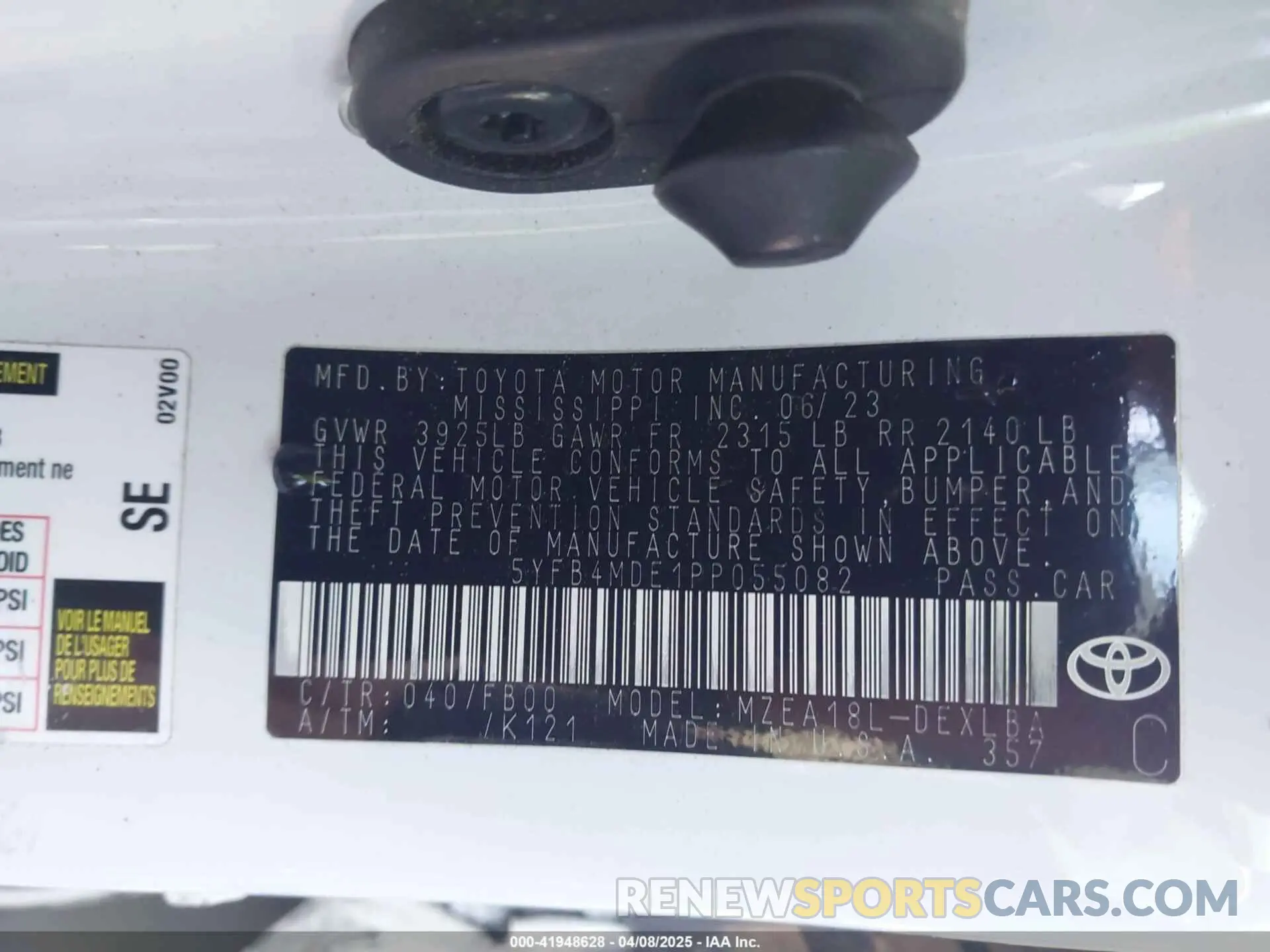 9 Photograph of a damaged car 5YFB4MDE1PP055082 TOYOTA COROLLA 2023