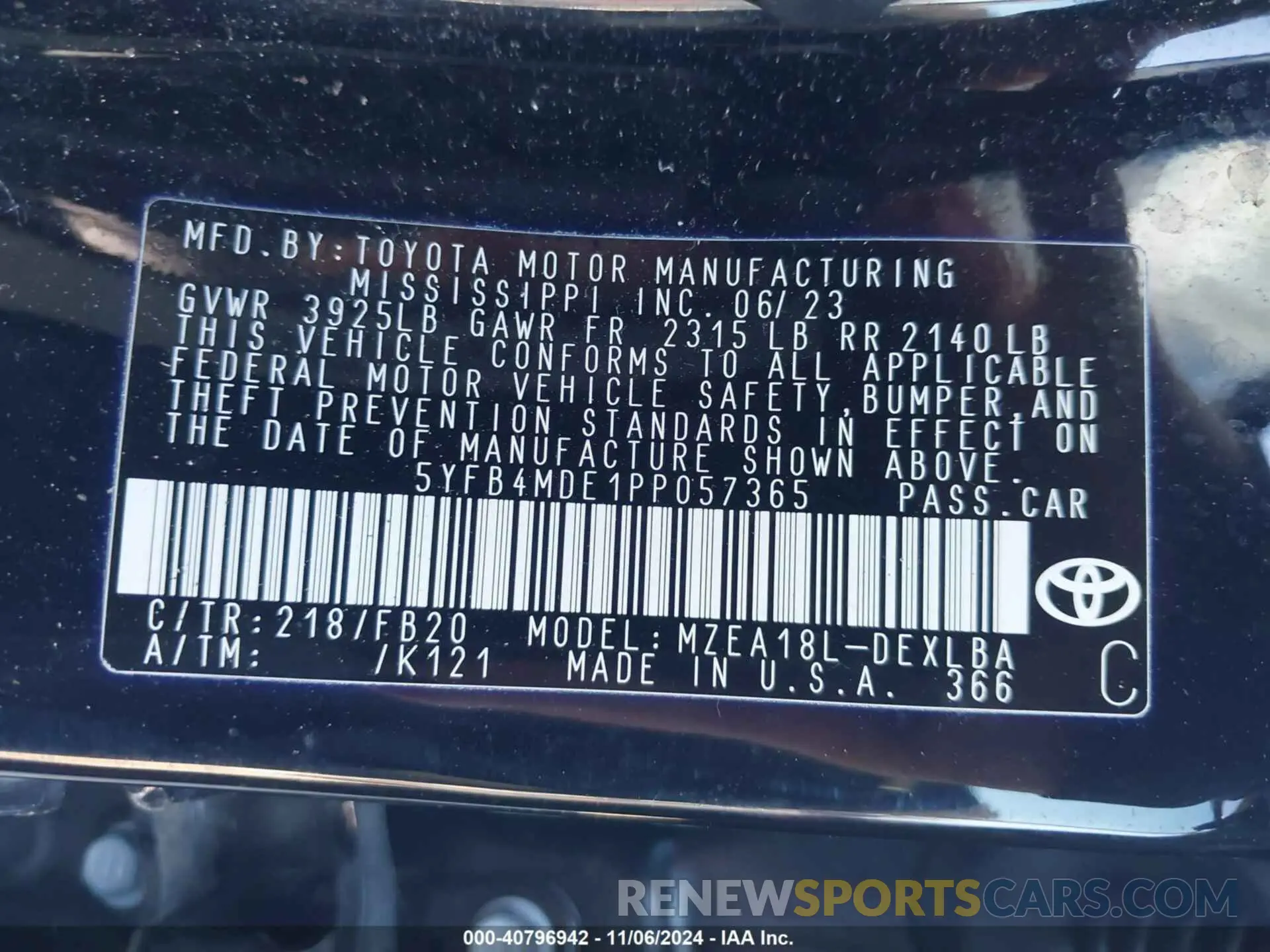 9 Photograph of a damaged car 5YFB4MDE1PP057365 TOYOTA COROLLA 2023