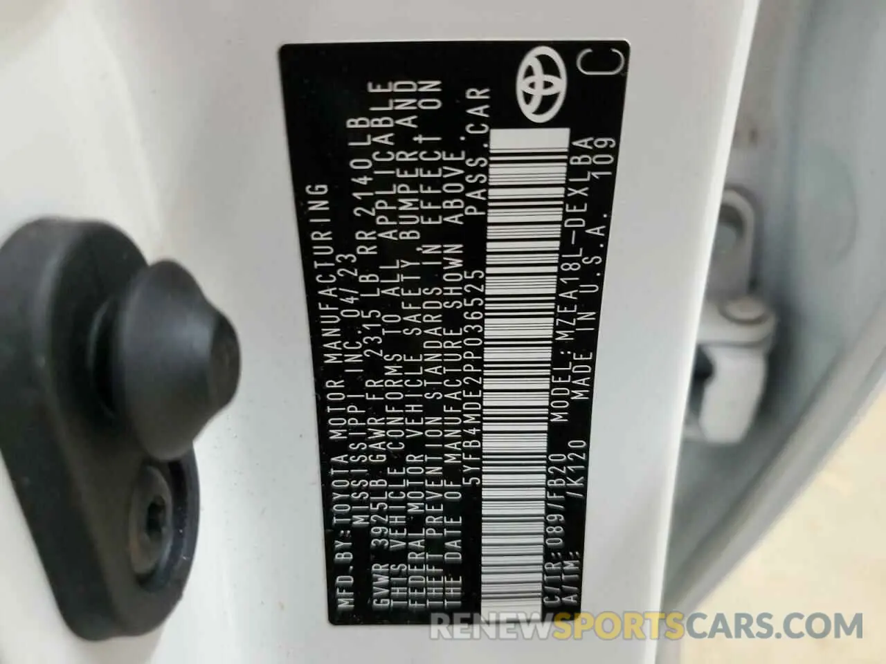 12 Фотография поврежденного автомобиля 5YFB4MDE2PP036525 TOYOTA COROLLA 2023