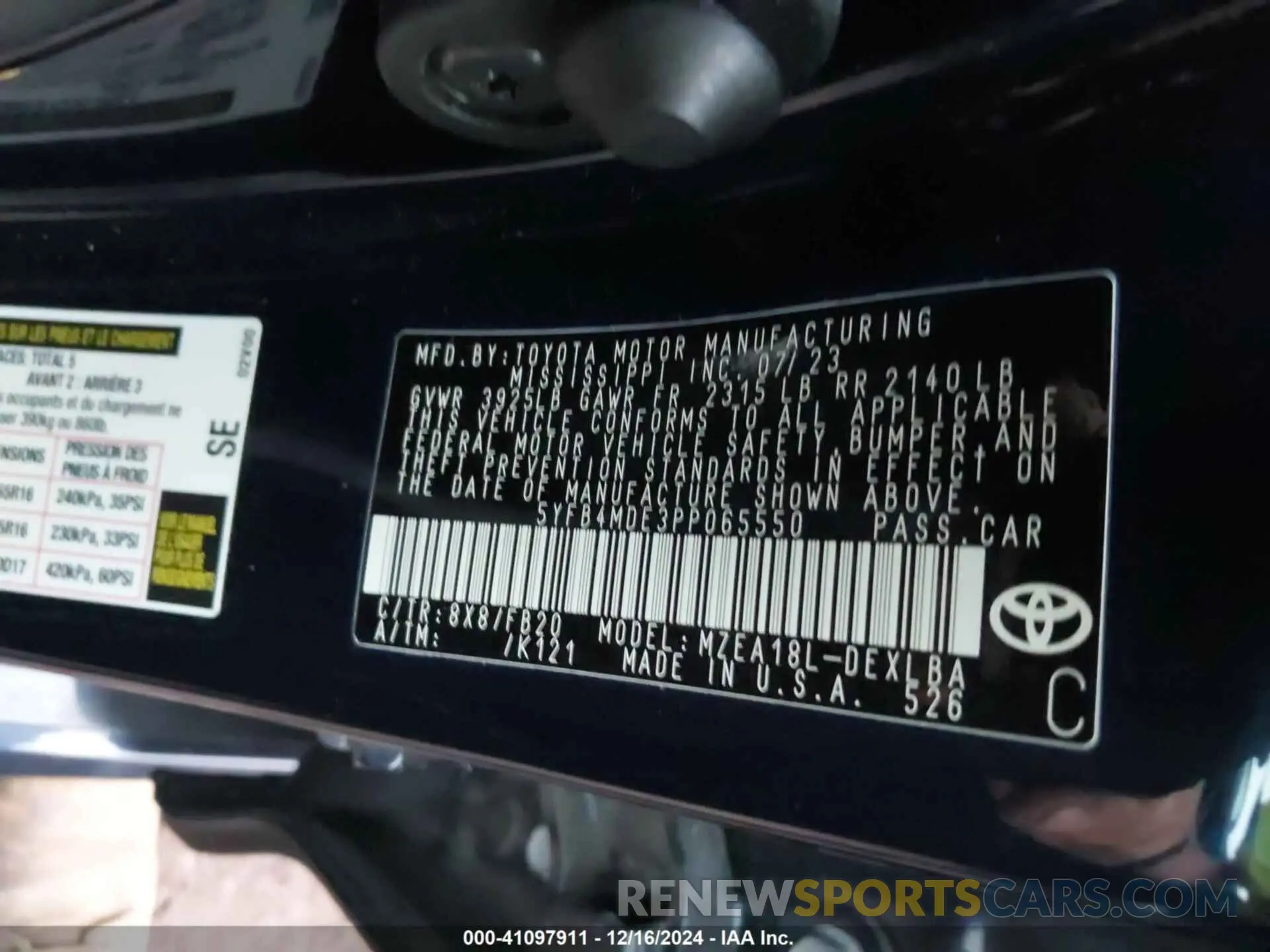 9 Photograph of a damaged car 5YFB4MDE3PP065550 TOYOTA COROLLA 2023