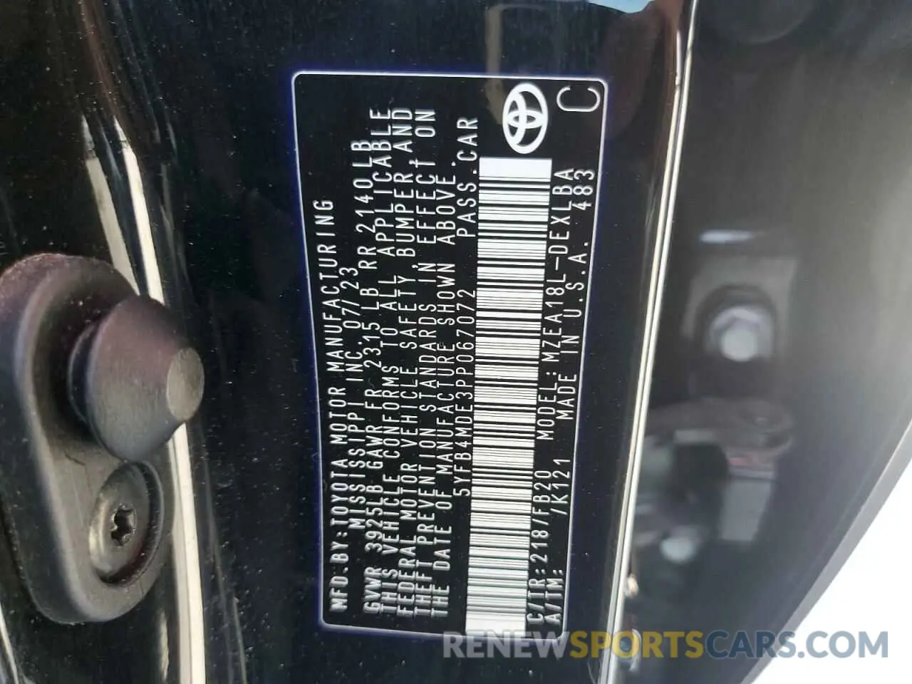 13 Фотография поврежденного автомобиля 5YFB4MDE3PP067072 TOYOTA COROLLA 2023