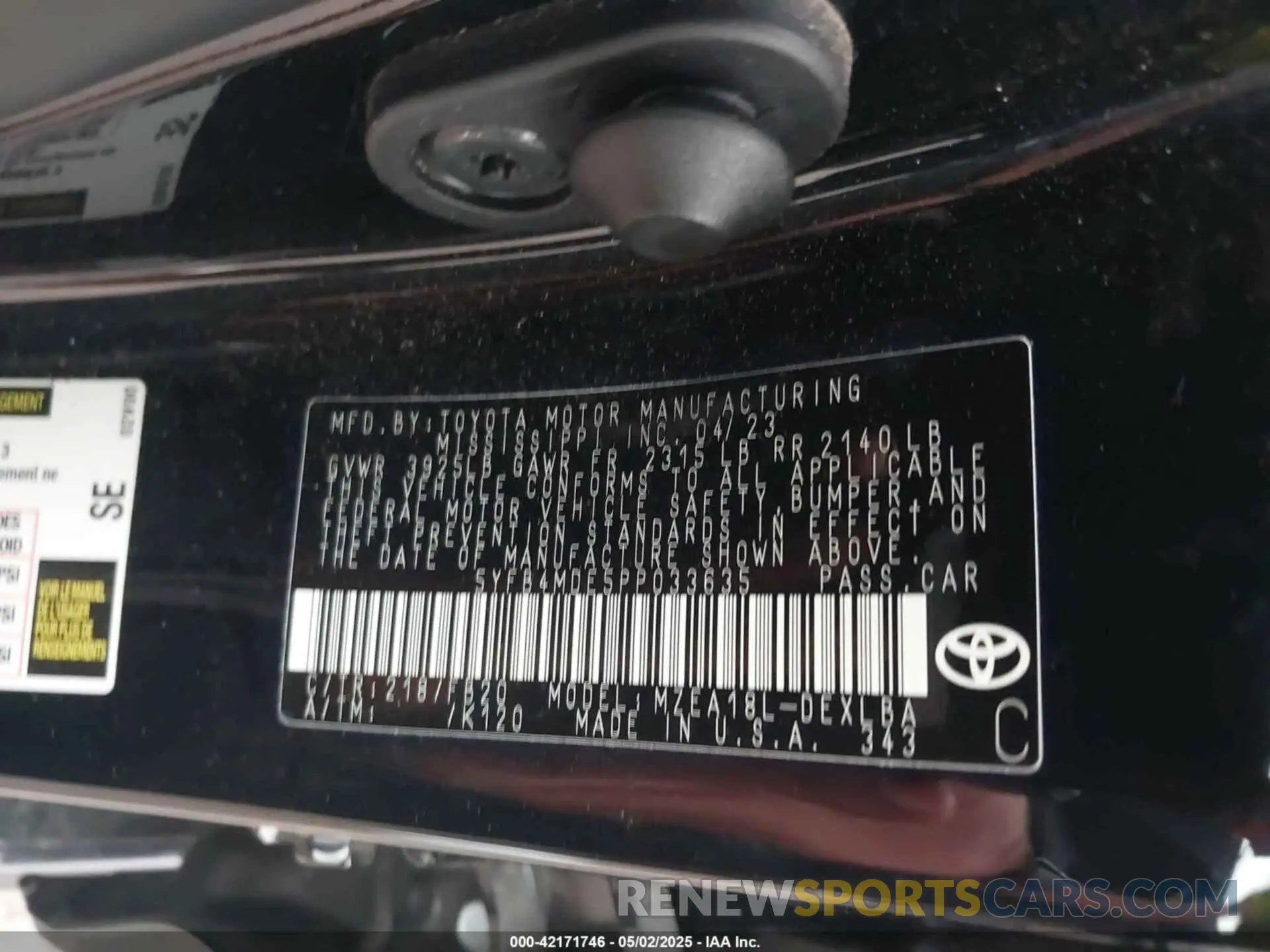 9 Фотография поврежденного автомобиля 5YFB4MDE5PP033635 TOYOTA COROLLA 2023
