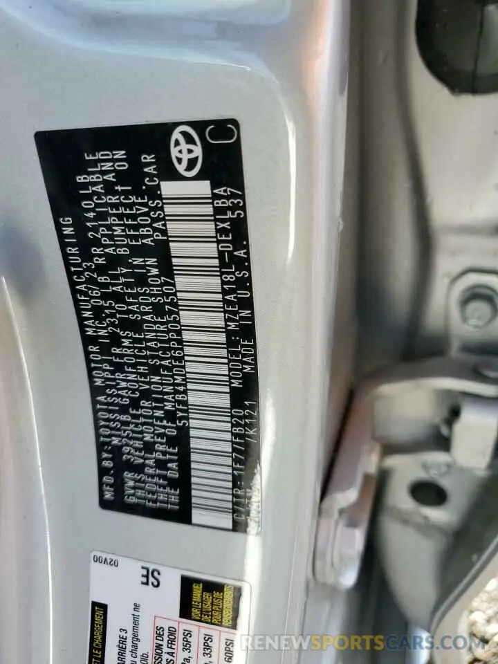 13 Фотография поврежденного автомобиля 5YFB4MDE6PP057507 TOYOTA COROLLA 2023