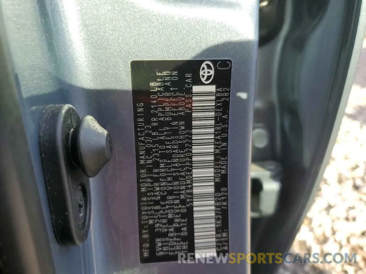 12 Фотография поврежденного автомобиля 5YFB4MDE7PP027772 TOYOTA COROLLA 2023