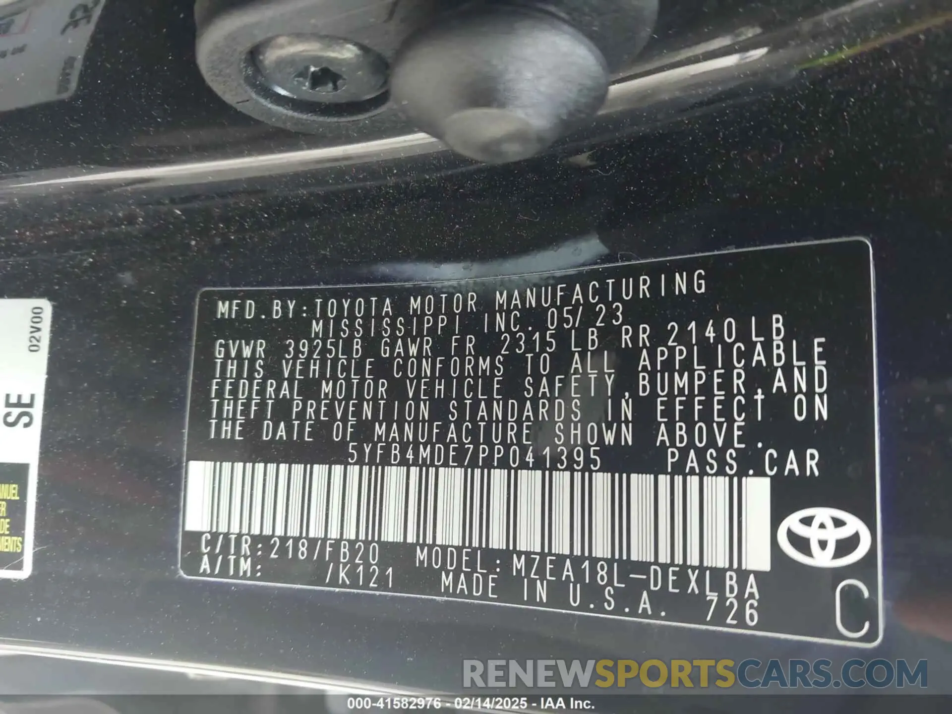 9 Photograph of a damaged car 5YFB4MDE7PP041395 TOYOTA COROLLA 2023