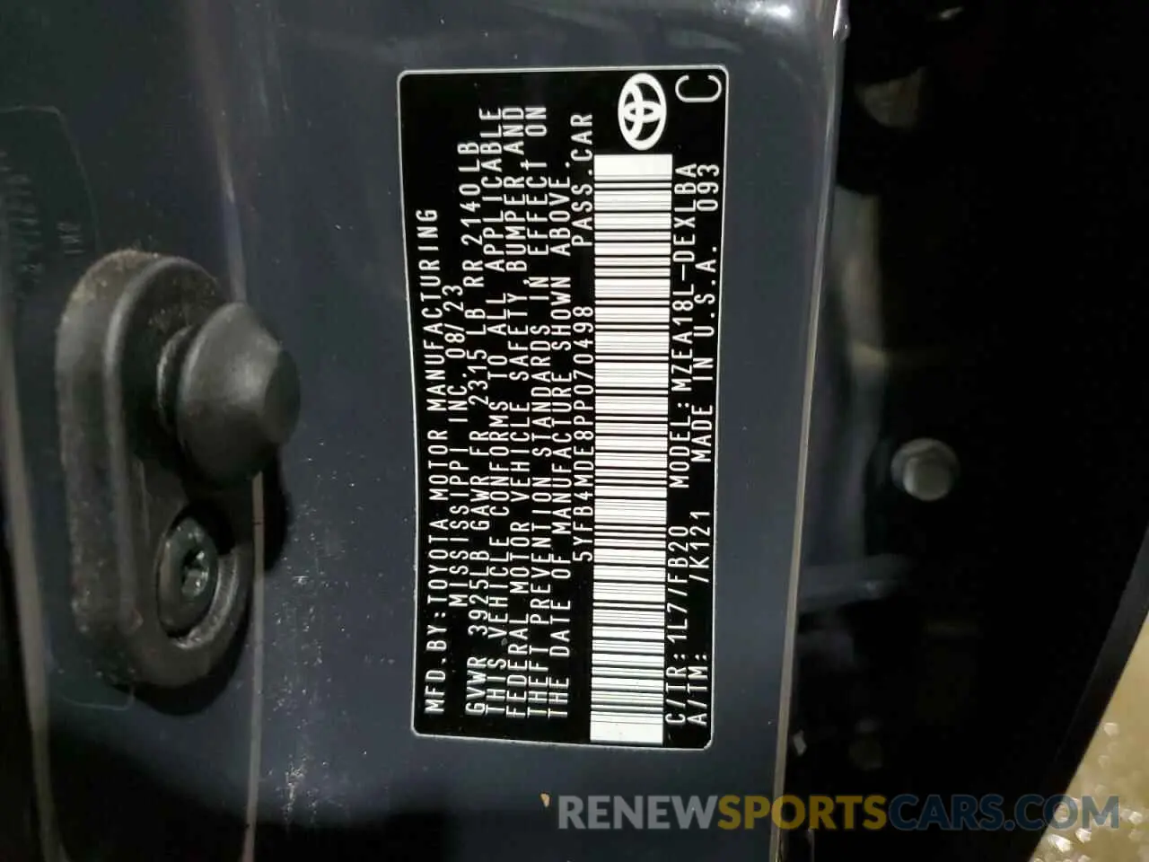 12 Photograph of a damaged car 5YFB4MDE8PP070498 TOYOTA COROLLA 2023