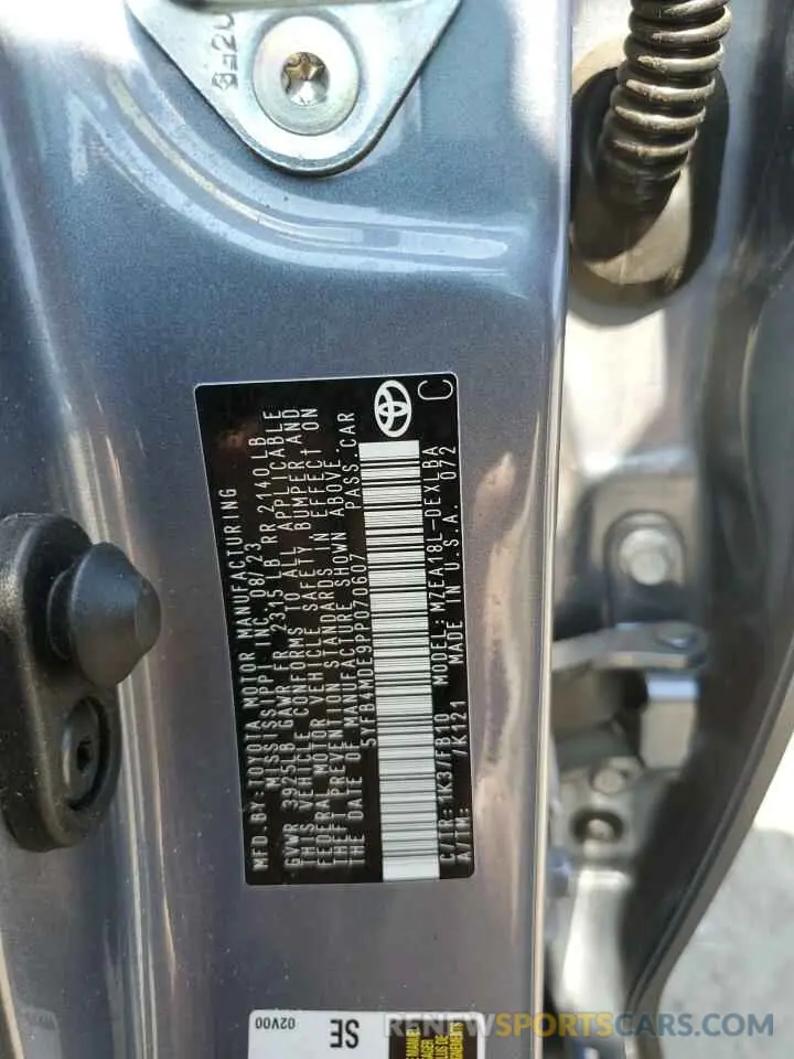 12 Photograph of a damaged car 5YFB4MDE9PP070607 TOYOTA COROLLA 2023