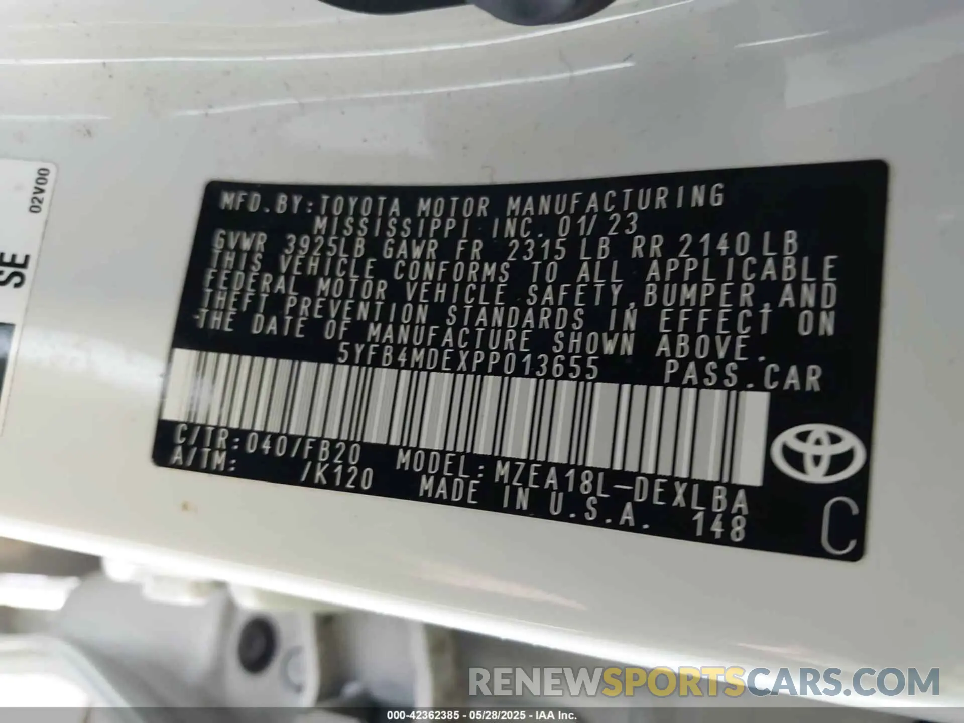 9 Photograph of a damaged car 5YFB4MDEXPP013655 TOYOTA COROLLA 2023