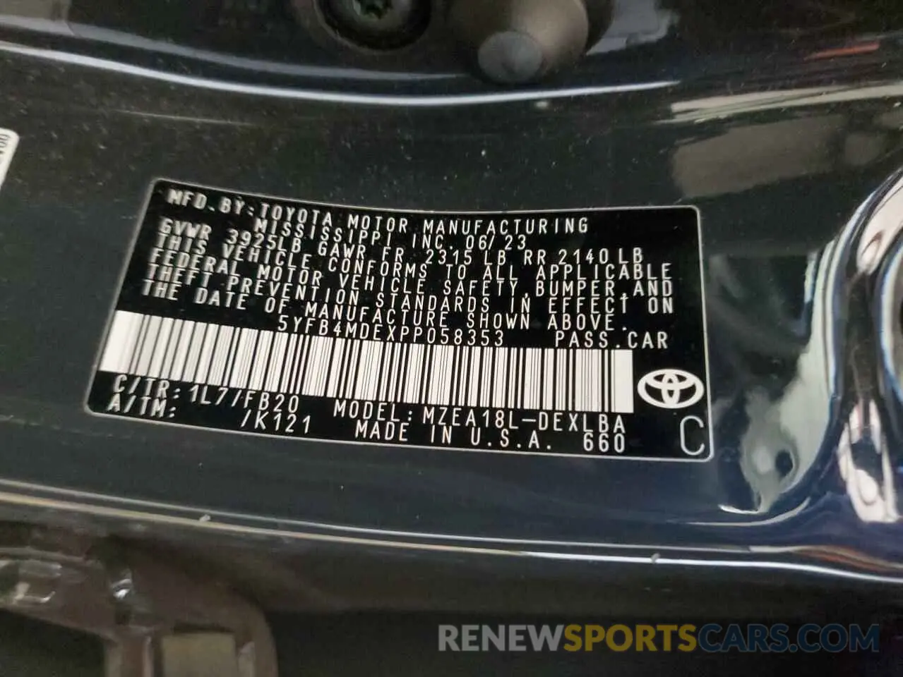 13 Фотография поврежденного автомобиля 5YFB4MDEXPP058353 TOYOTA COROLLA 2023