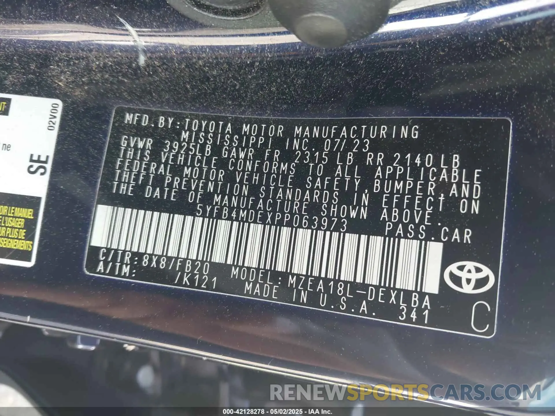 9 Photograph of a damaged car 5YFB4MDEXPP063973 TOYOTA COROLLA 2023