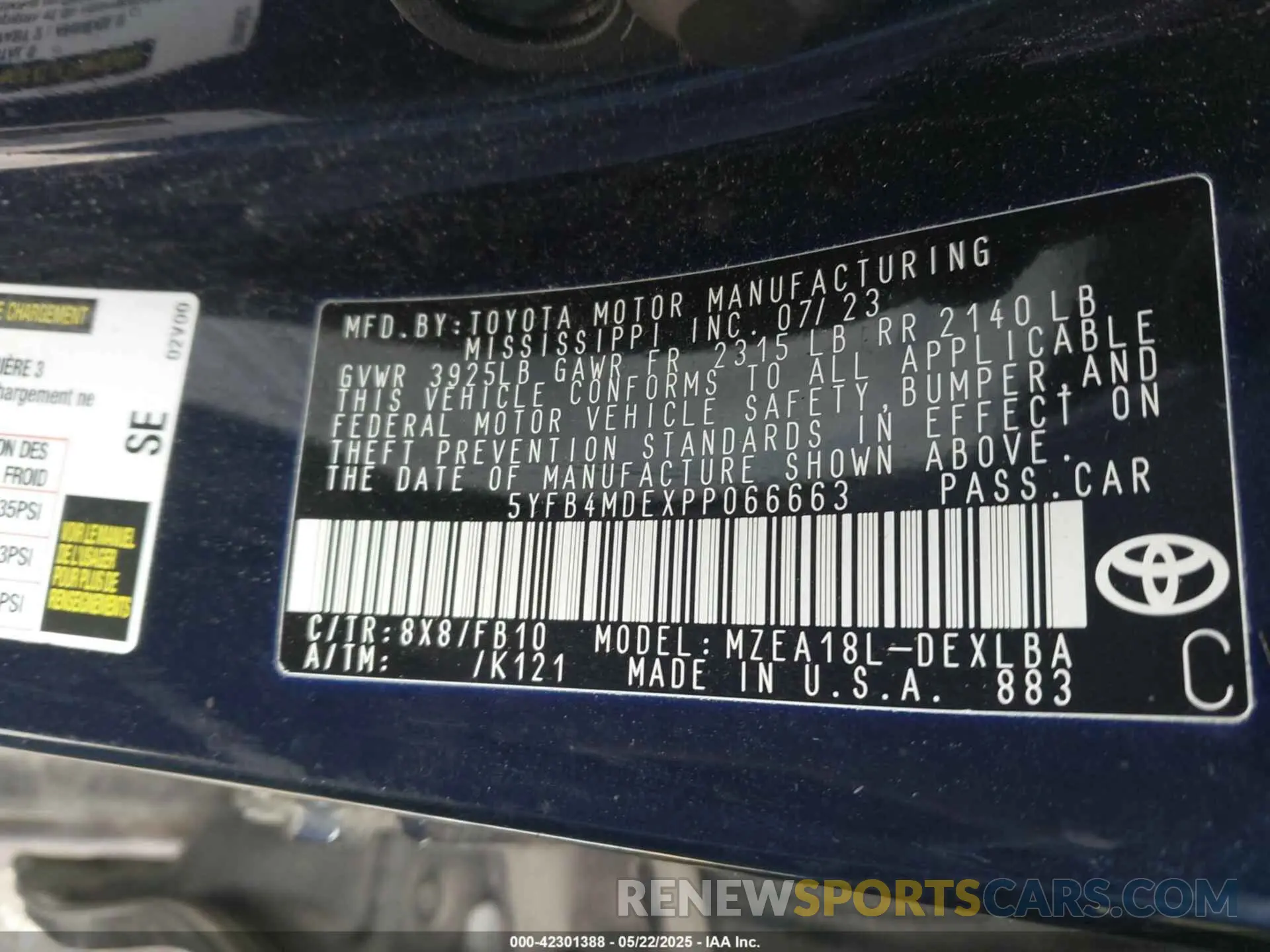 9 Photograph of a damaged car 5YFB4MDEXPP066663 TOYOTA COROLLA 2023