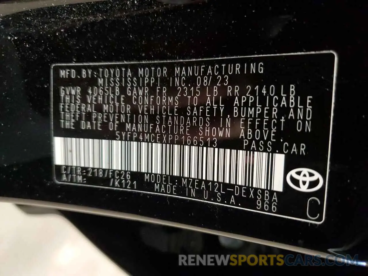12 Photograph of a damaged car 5YFP4MCEXPP166513 TOYOTA COROLLA 2023