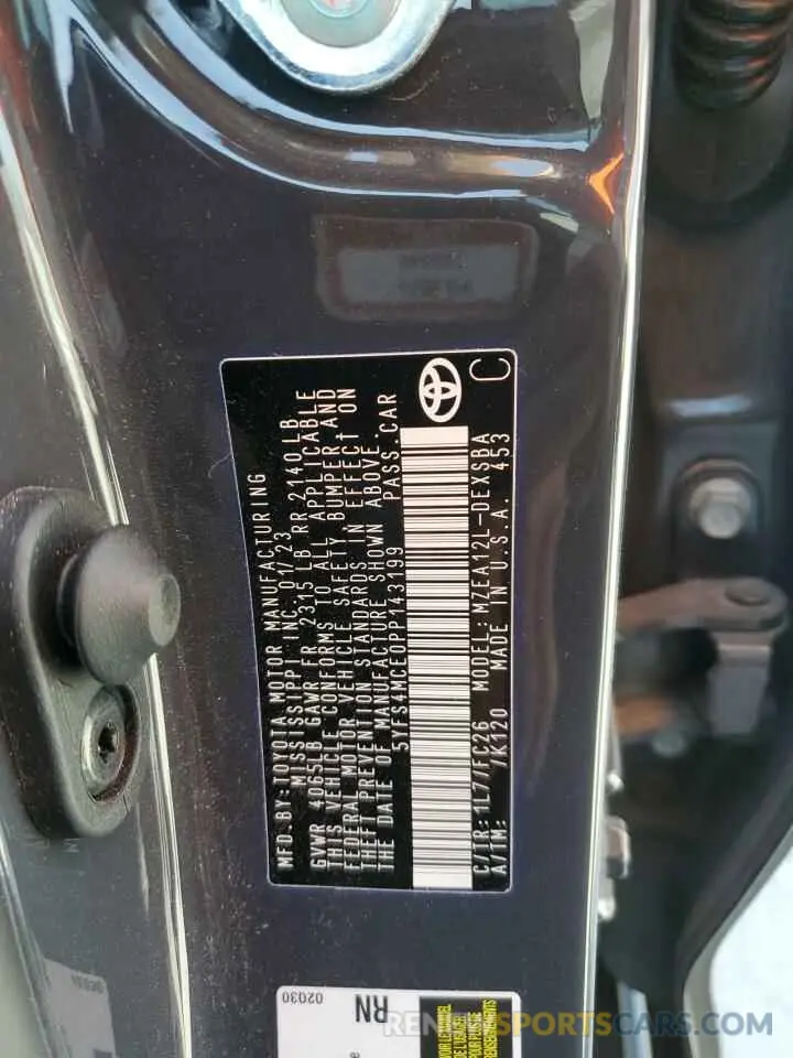 14 Фотография поврежденного автомобиля 5YFS4MCE0PP143199 TOYOTA COROLLA 2023