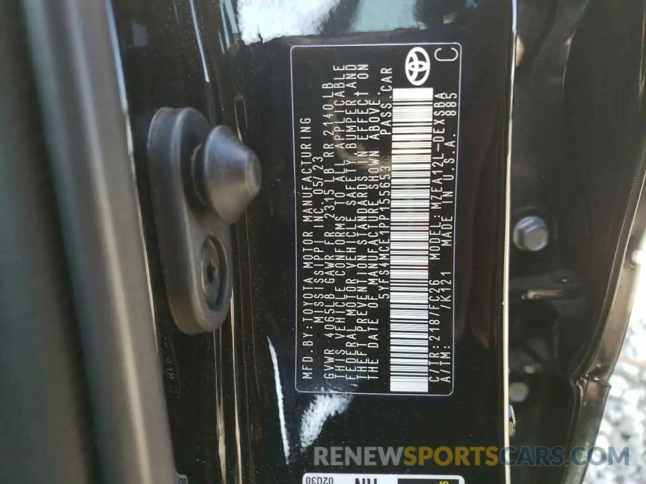 12 Photograph of a damaged car 5YFS4MCE1PP155653 TOYOTA COROLLA 2023