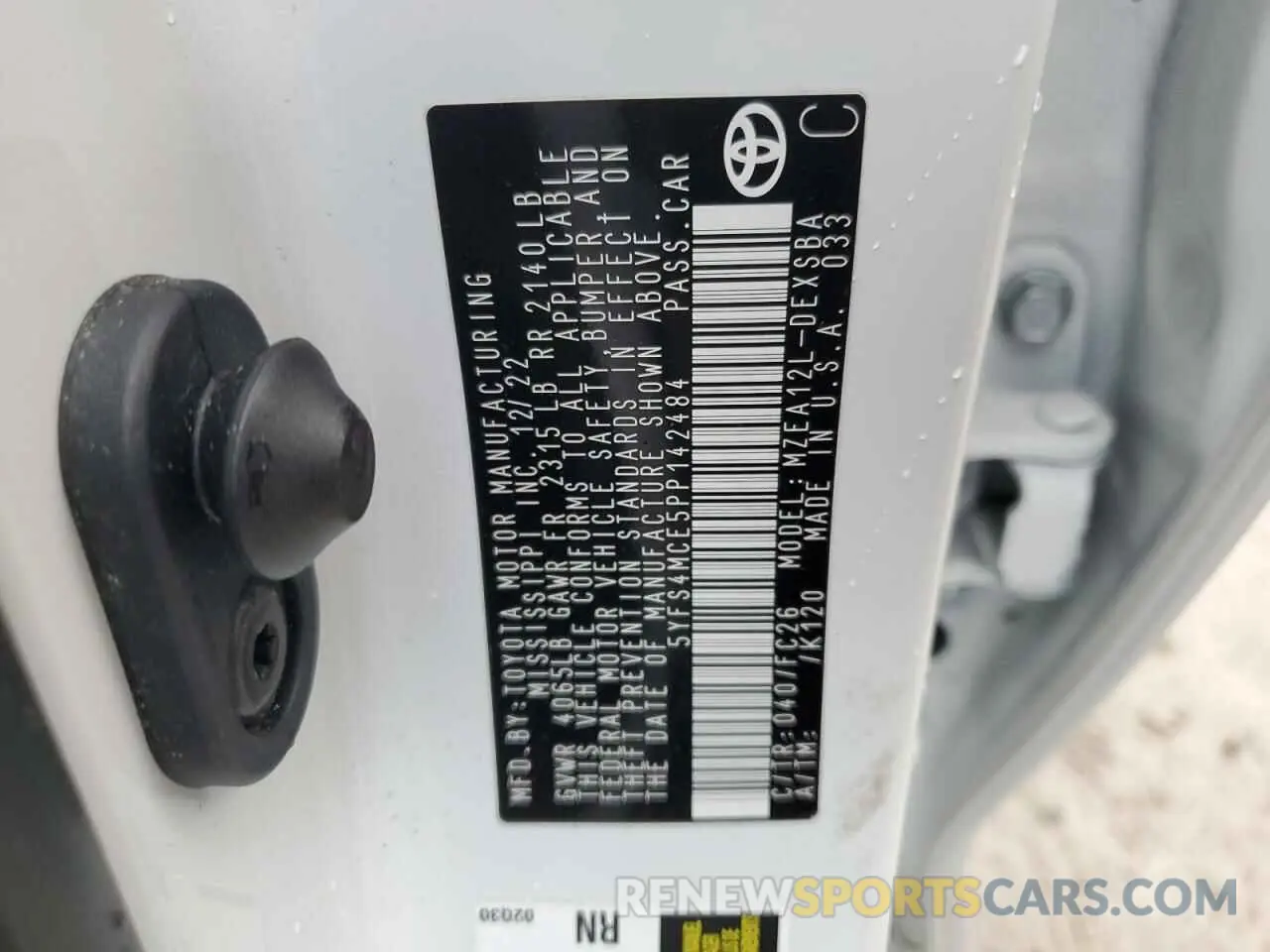 12 Фотография поврежденного автомобиля 5YFS4MCE5PP142484 TOYOTA COROLLA 2023