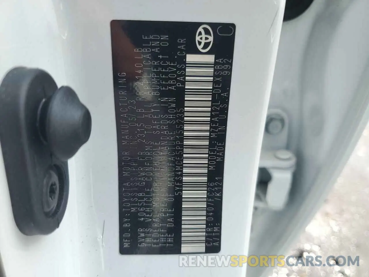 12 Фотография поврежденного автомобиля 5YFS4MCE5PP155235 TOYOTA COROLLA 2023