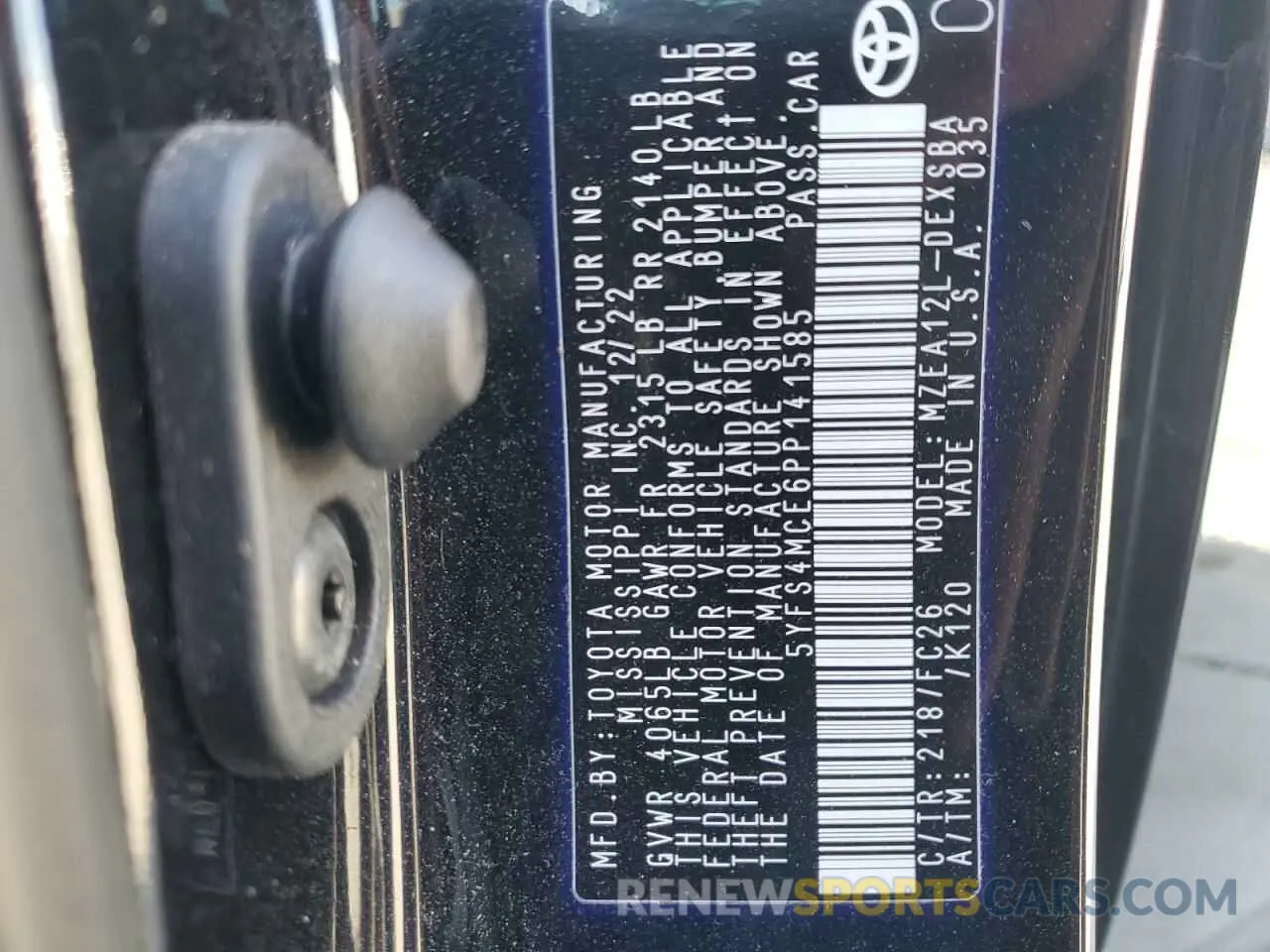 12 Фотография поврежденного автомобиля 5YFS4MCE6PP141585 TOYOTA COROLLA 2023