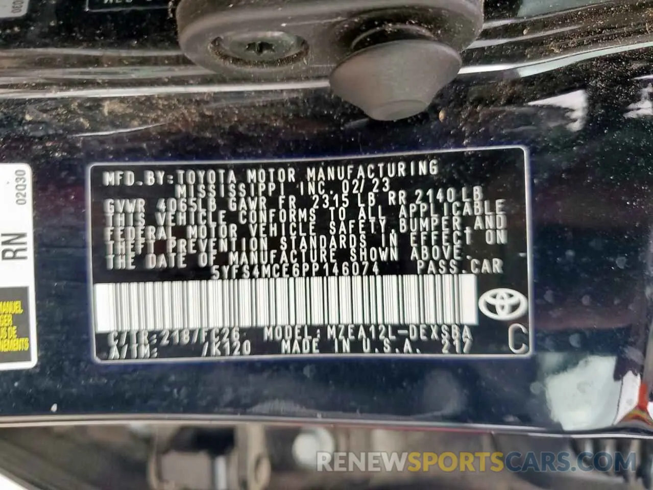 12 Фотография поврежденного автомобиля 5YFS4MCE6PP146074 TOYOTA COROLLA 2023