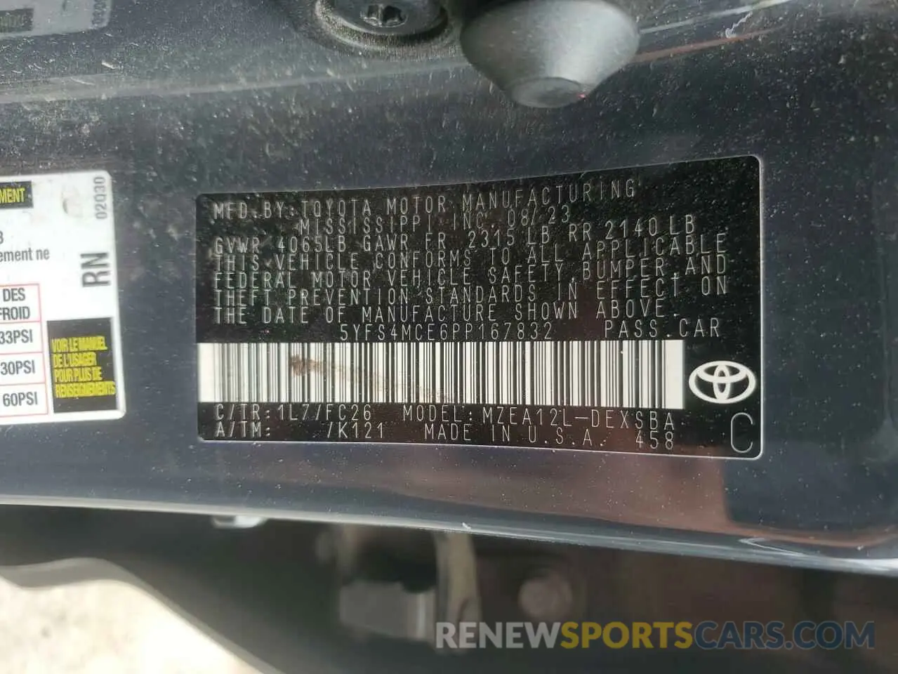 13 Photograph of a damaged car 5YFS4MCE6PP167832 TOYOTA COROLLA 2023