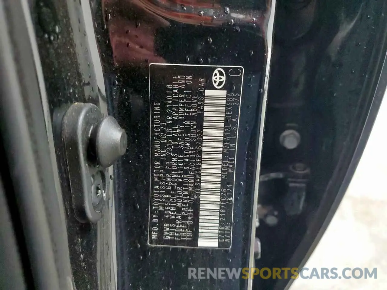 13 Фотография поврежденного автомобиля 5YFS4MCE8PP157027 TOYOTA COROLLA 2023