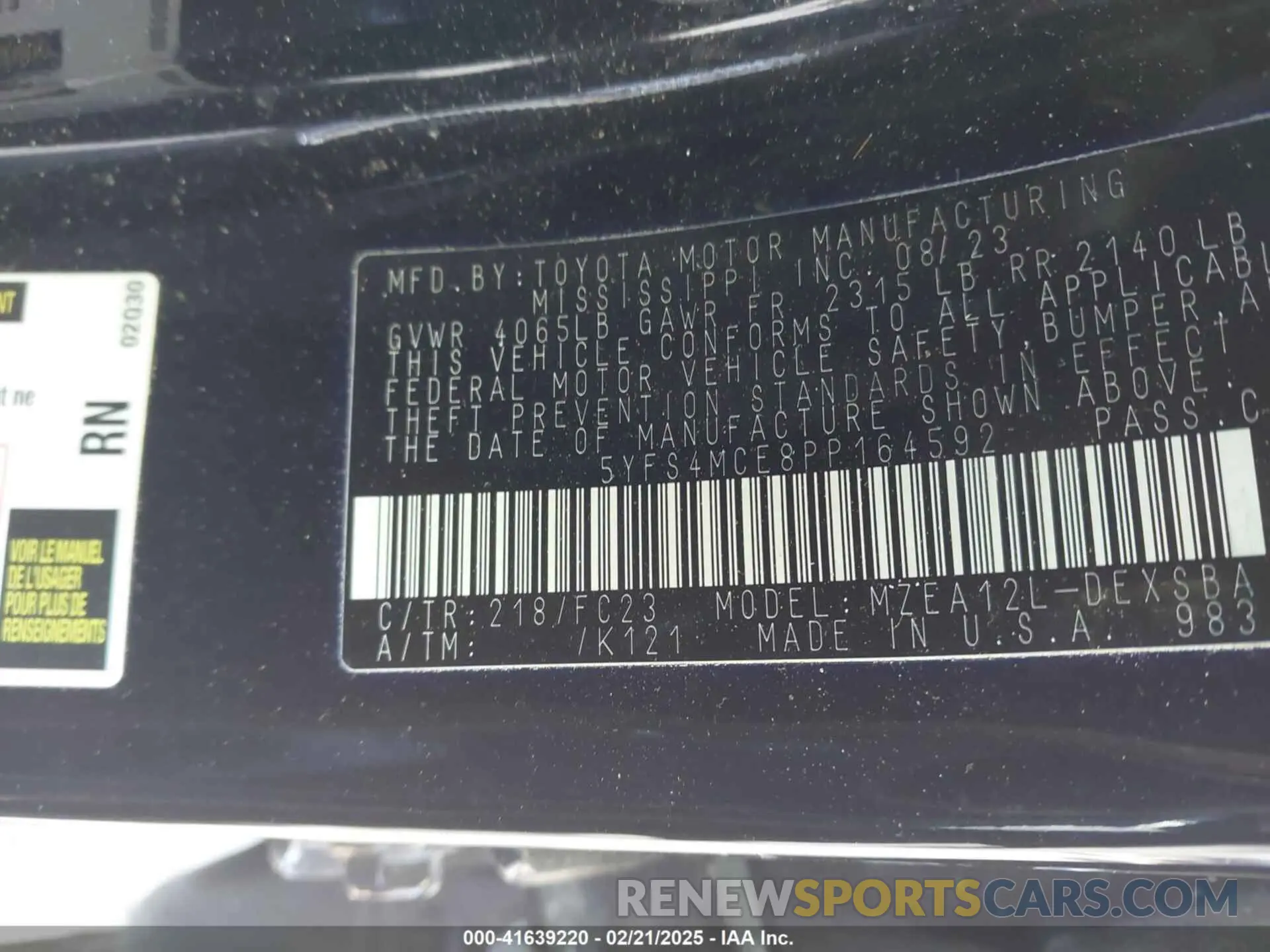 9 Фотография поврежденного автомобиля 5YFS4MCE8PP164592 TOYOTA COROLLA 2023