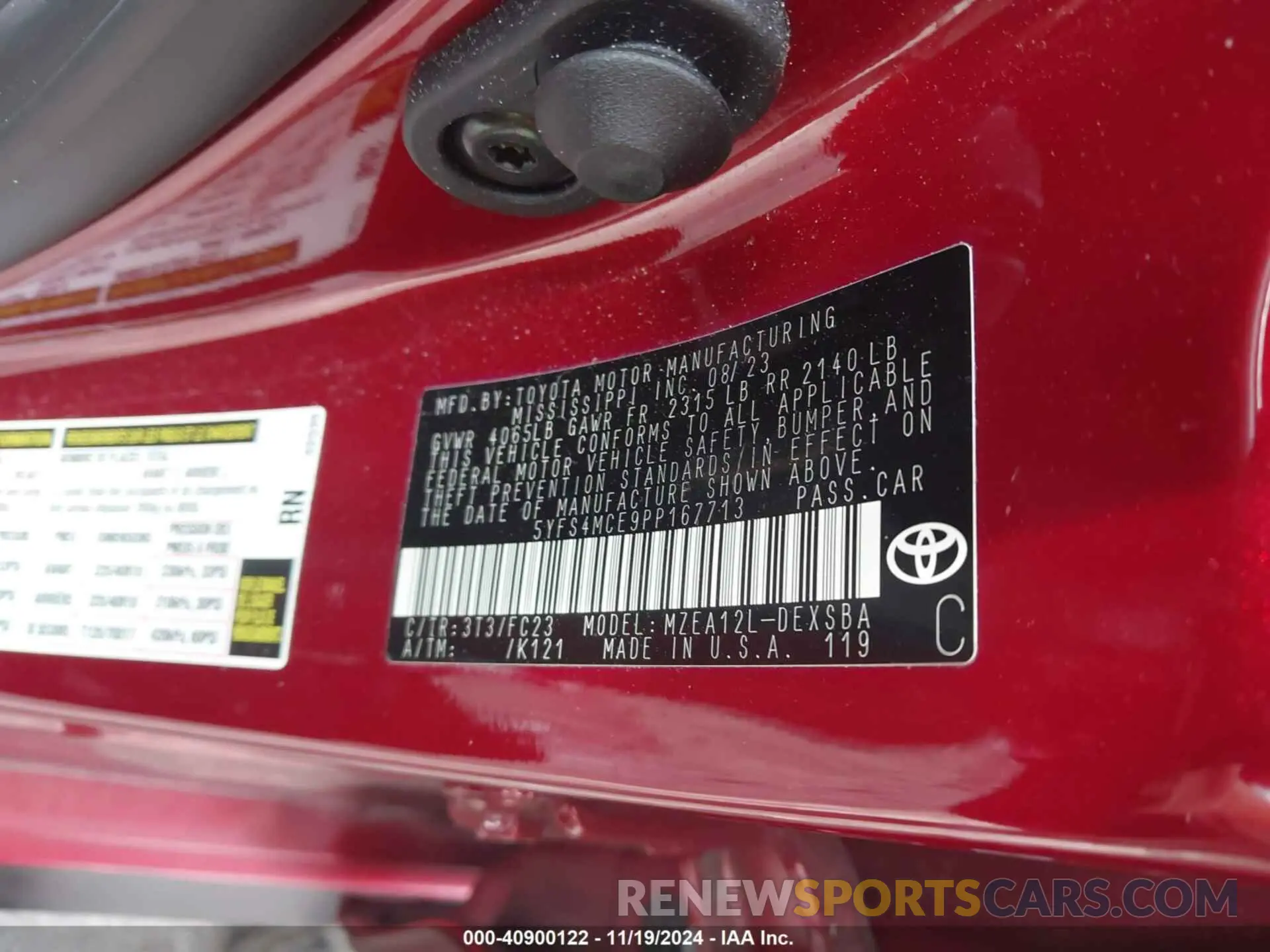 9 Фотография поврежденного автомобиля 5YFS4MCE9PP167713 TOYOTA COROLLA 2023
