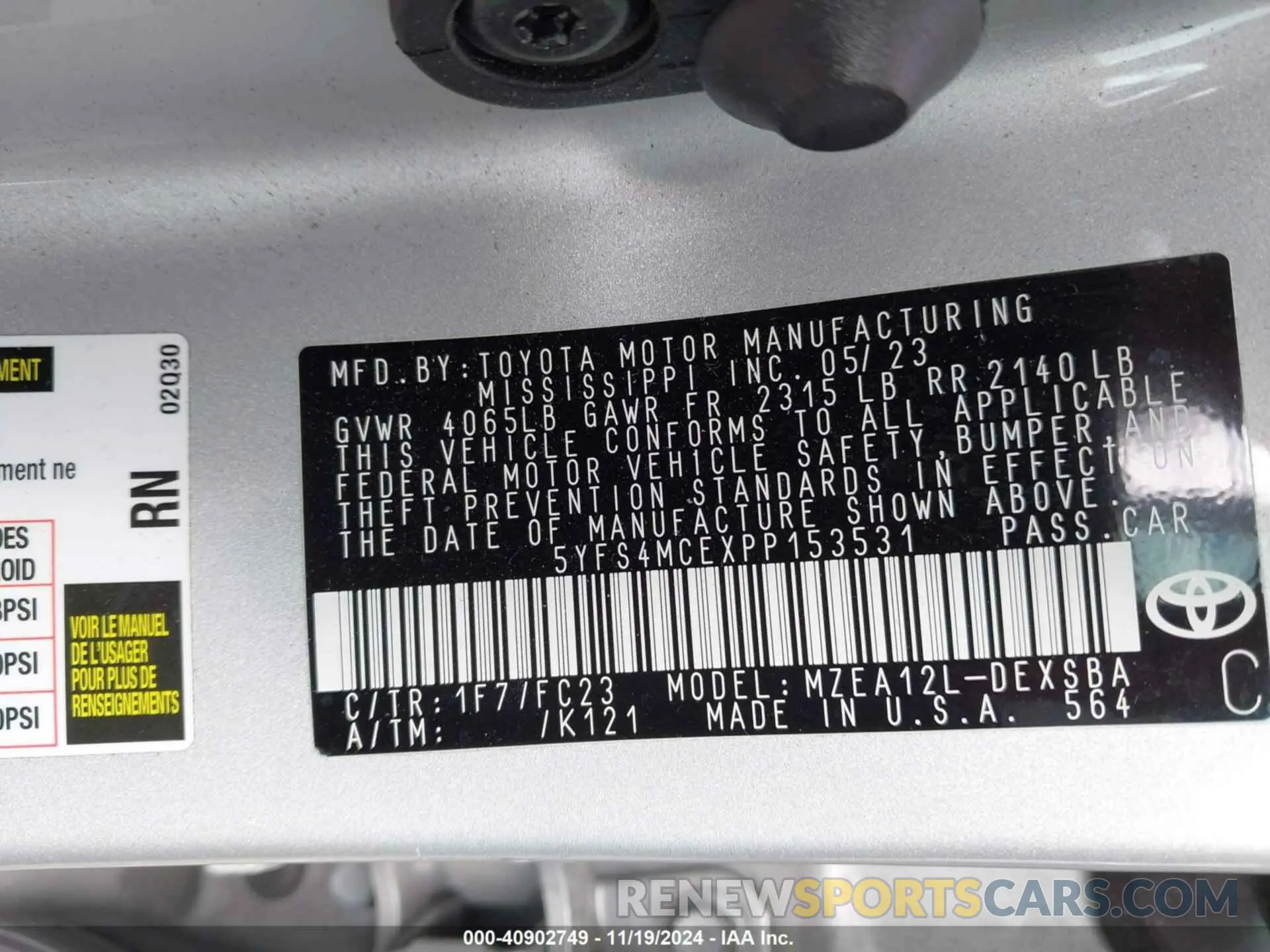 9 Photograph of a damaged car 5YFS4MCEXPP153531 TOYOTA COROLLA 2023