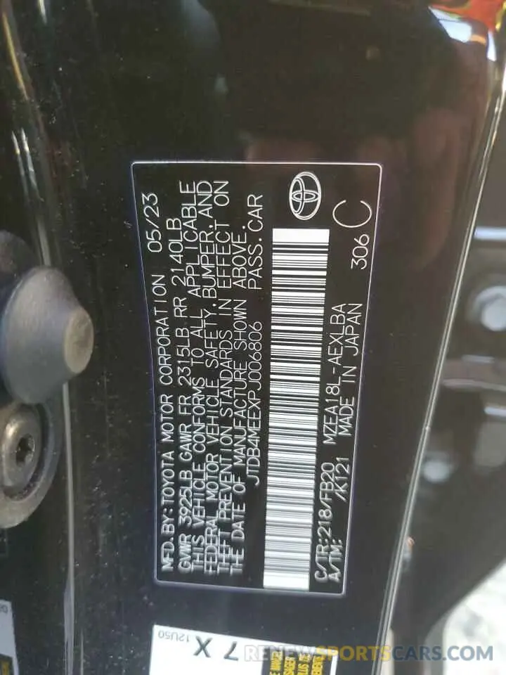 12 Фотография поврежденного автомобиля JTDB4MEEXPJ006806 TOYOTA COROLLA 2023