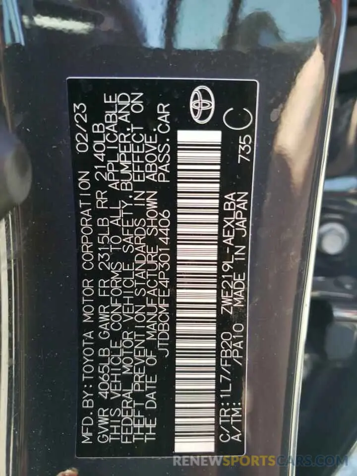 12 Photograph of a damaged car JTDBCMFE4P3014406 TOYOTA COROLLA 2023