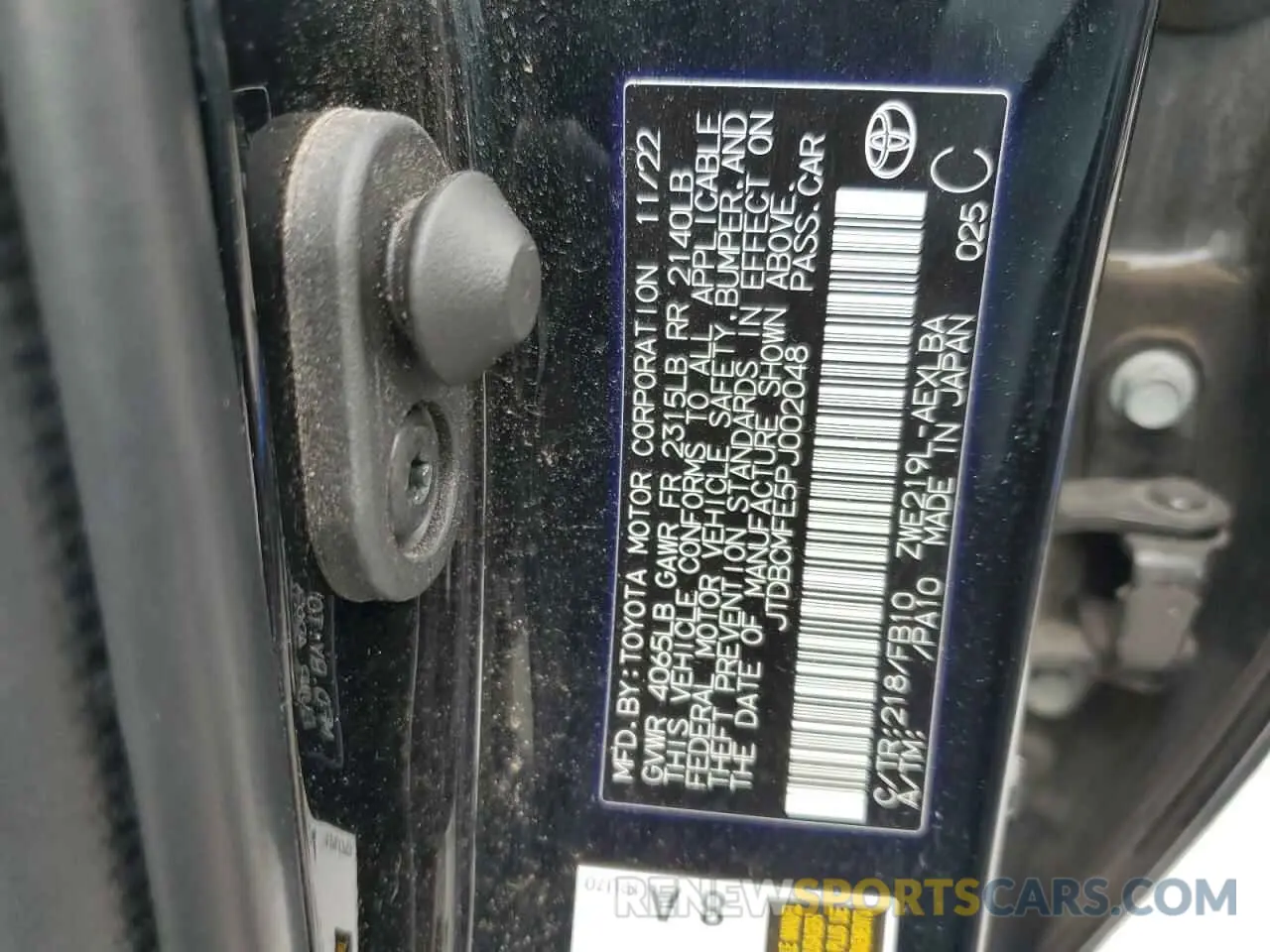 12 Photograph of a damaged car JTDBCMFE5PJ002048 TOYOTA COROLLA 2023