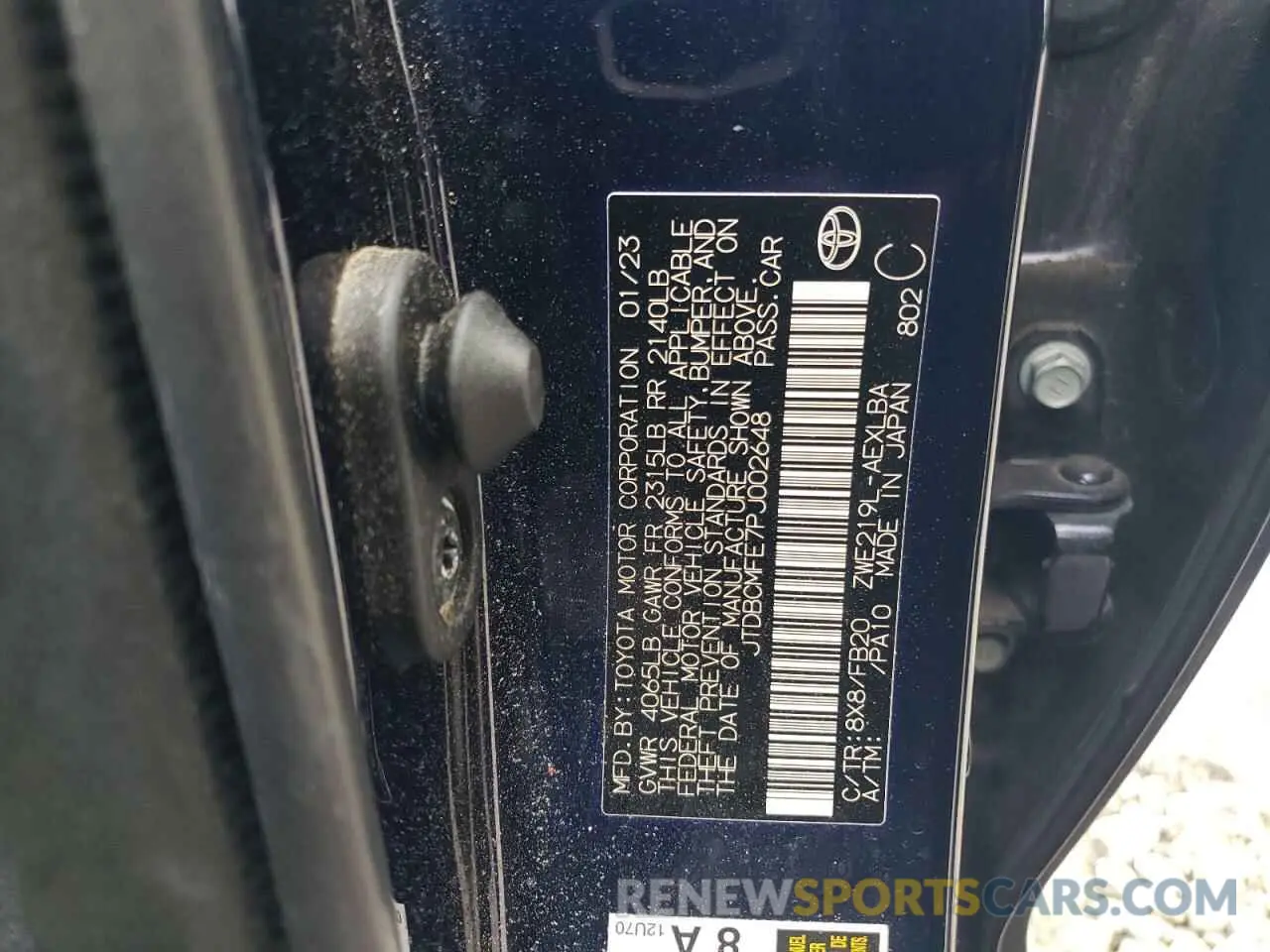 12 Photograph of a damaged car JTDBCMFE7PJ002648 TOYOTA COROLLA 2023