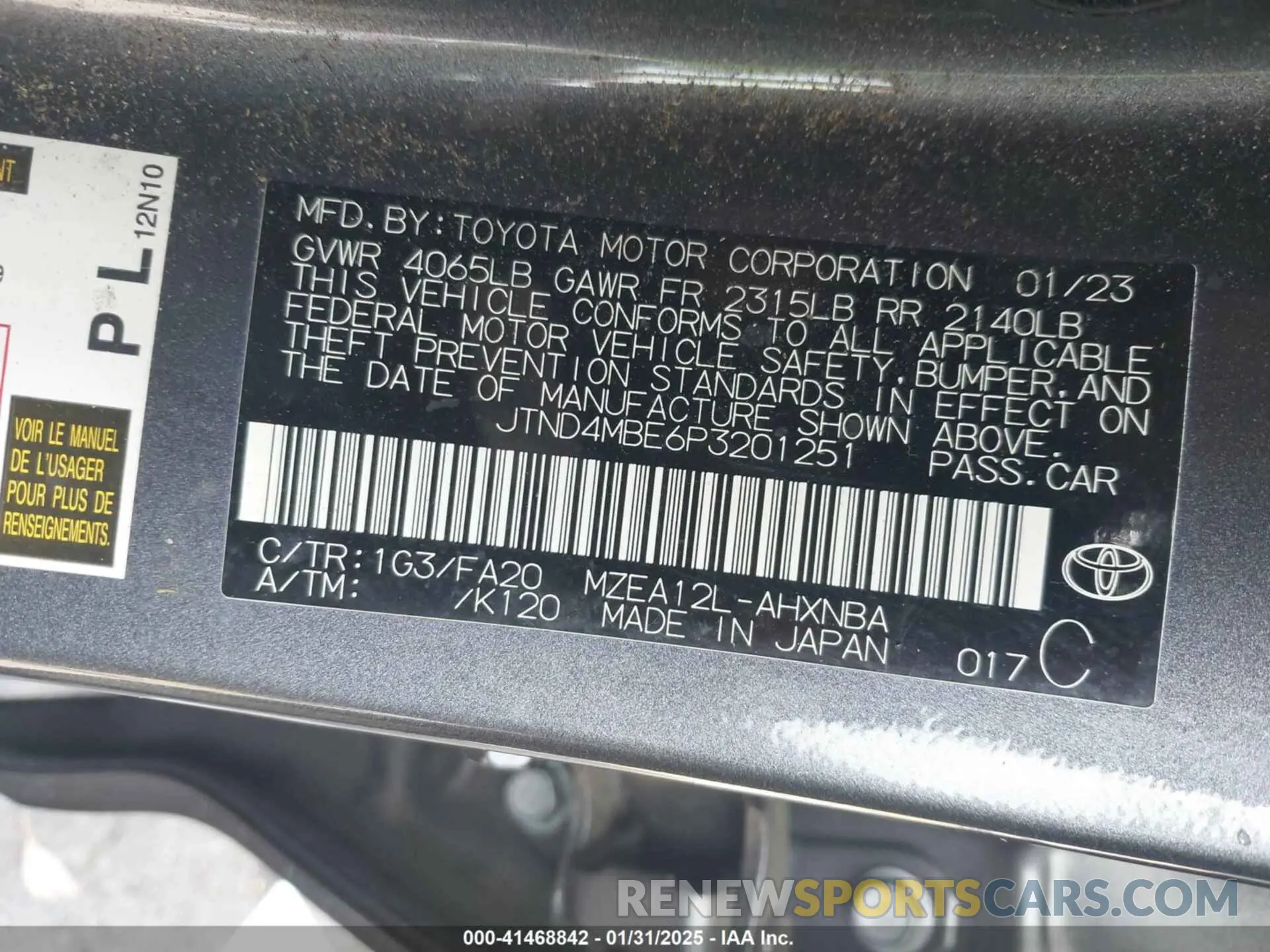 9 Photograph of a damaged car JTND4MBE6P3201251 TOYOTA COROLLA 2023