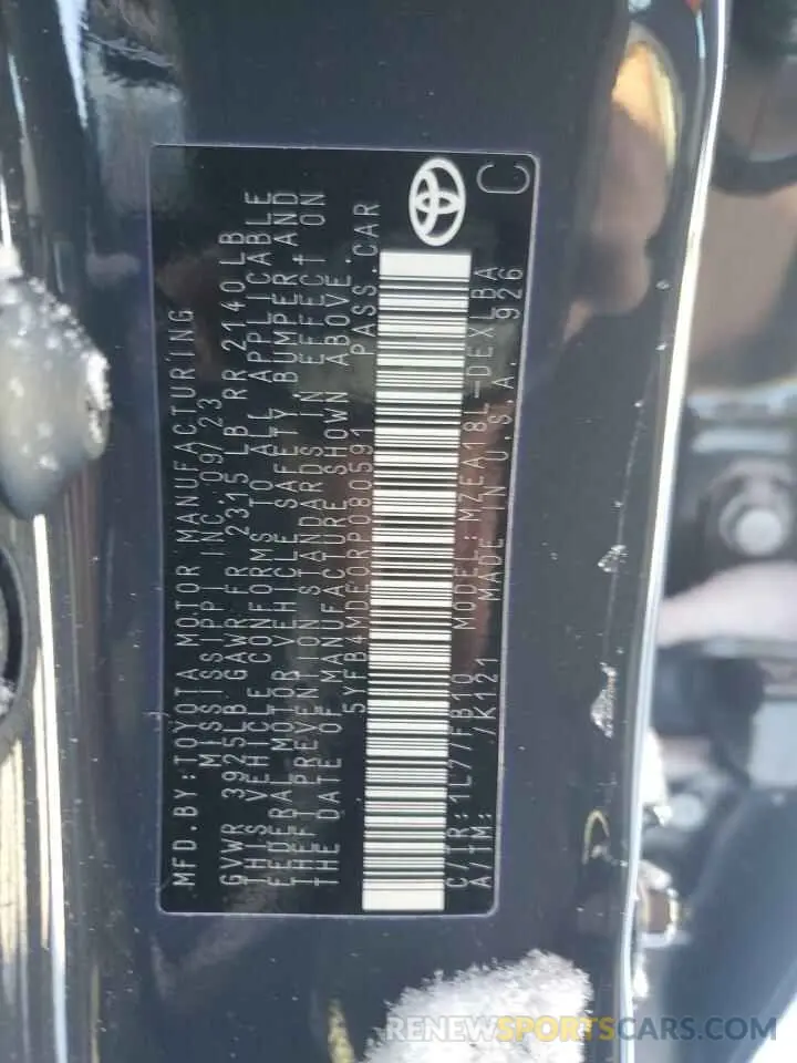 12 Фотография поврежденного автомобиля 5YFB4MDE0RP080591 TOYOTA COROLLA 2024