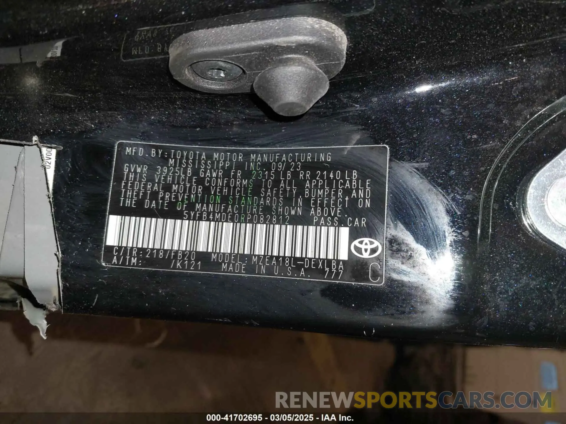 9 Photograph of a damaged car 5YFB4MDE0RP082812 TOYOTA COROLLA 2024