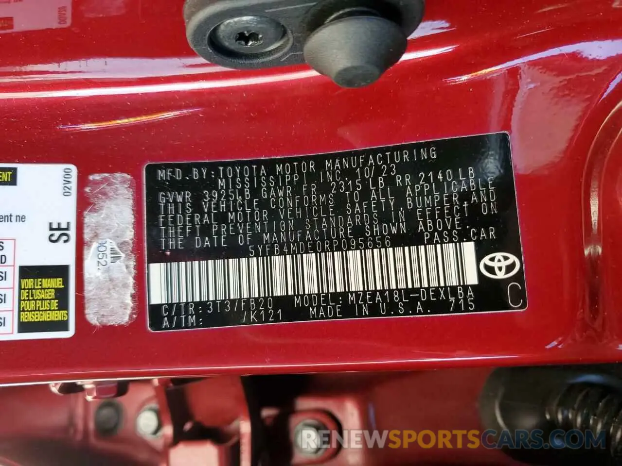 12 Фотография поврежденного автомобиля 5YFB4MDE0RP095656 TOYOTA COROLLA 2024