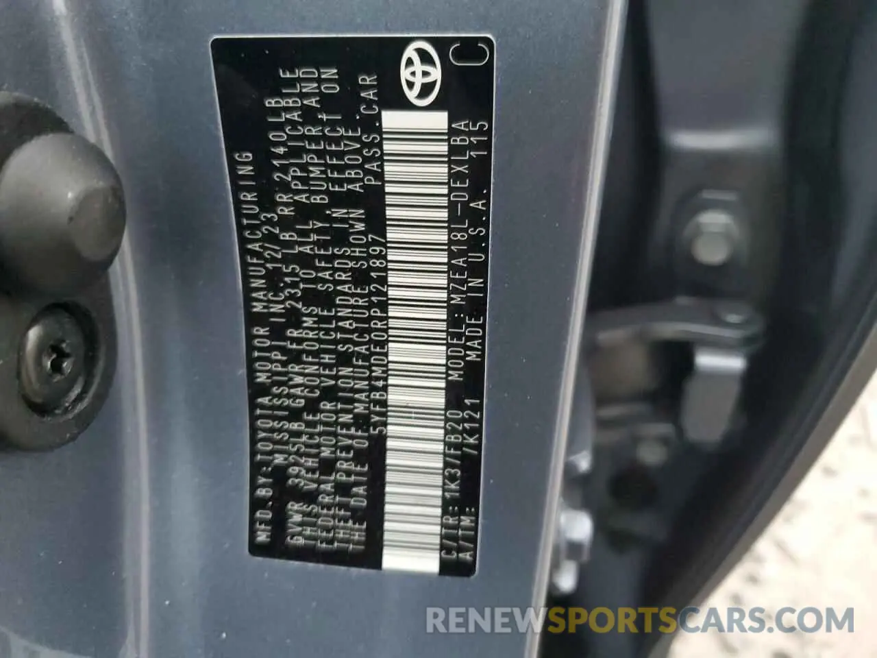 12 Фотография поврежденного автомобиля 5YFB4MDE0RP121897 TOYOTA COROLLA 2024
