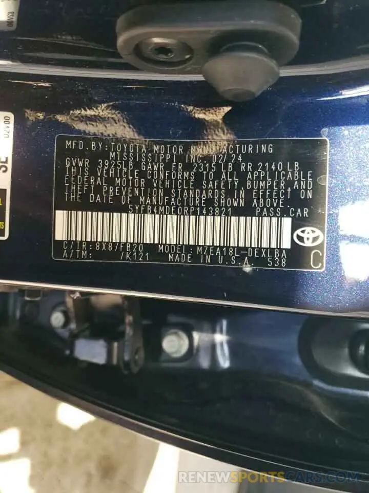 13 Photograph of a damaged car 5YFB4MDE0RP143821 TOYOTA COROLLA 2024
