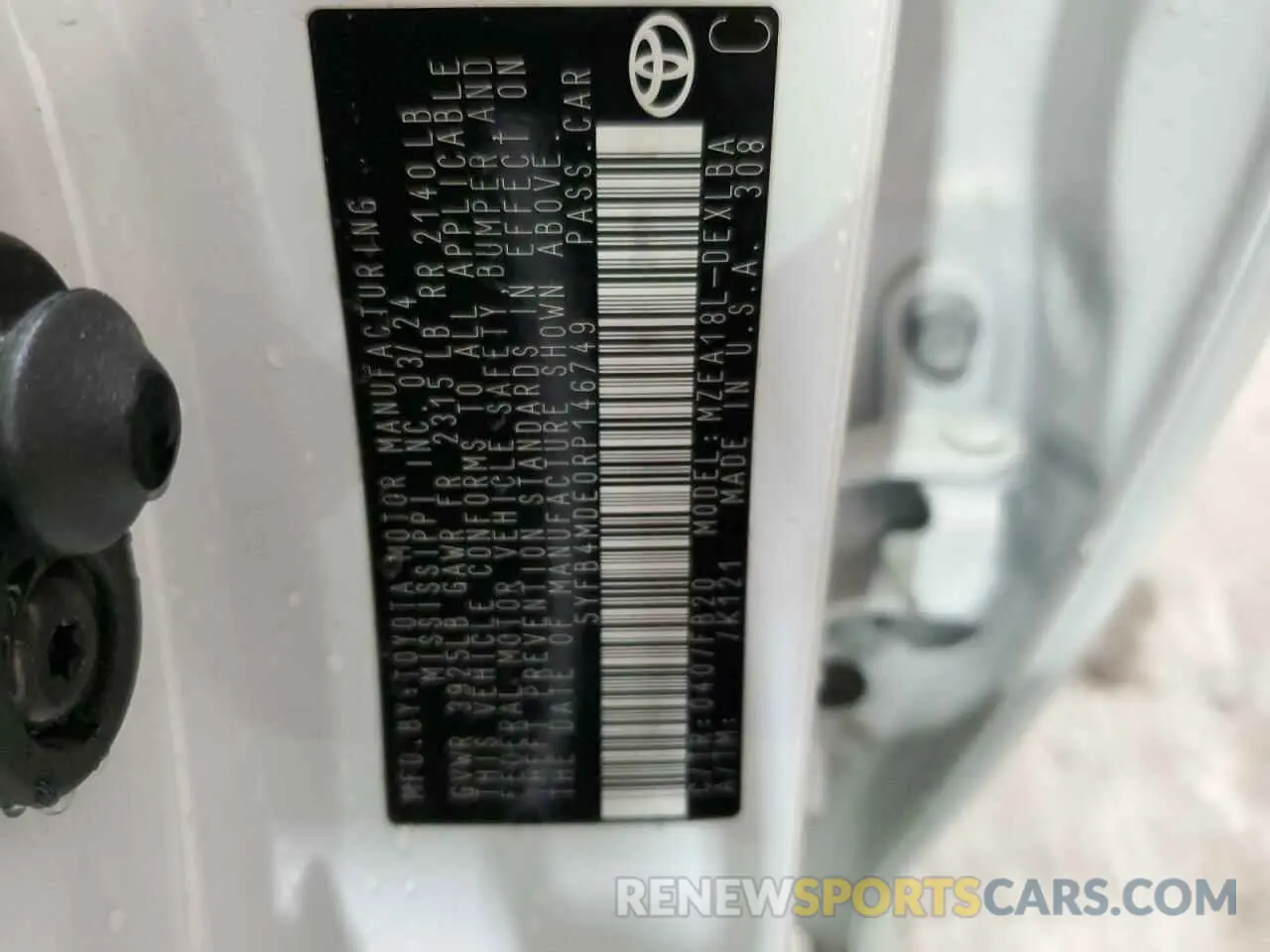 13 Фотография поврежденного автомобиля 5YFB4MDE0RP146749 TOYOTA COROLLA 2024