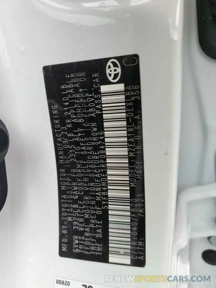 13 Фотография поврежденного автомобиля 5YFB4MDE1RP084746 TOYOTA COROLLA 2024