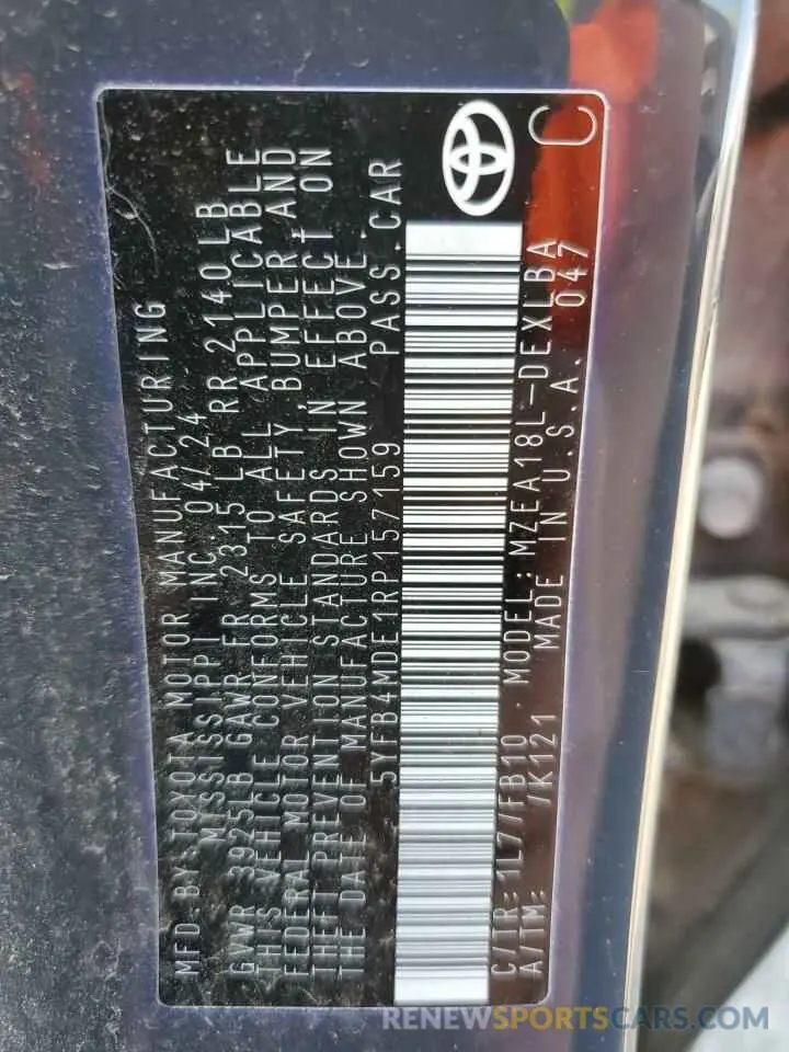13 Фотография поврежденного автомобиля 5YFB4MDE1RP157159 TOYOTA COROLLA 2024