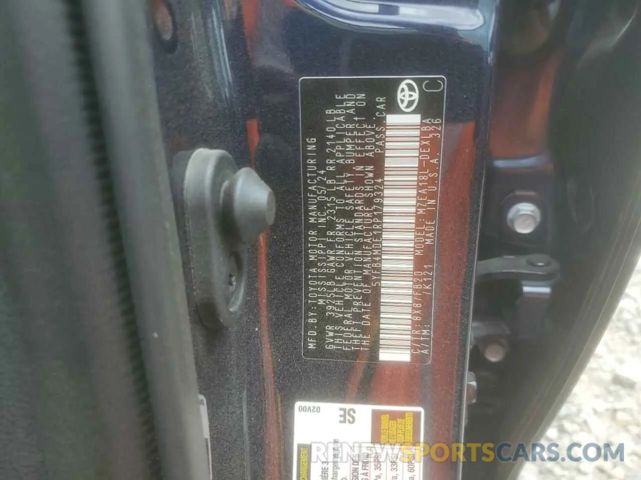 12 Фотография поврежденного автомобиля 5YFB4MDE1RP179324 TOYOTA COROLLA 2024