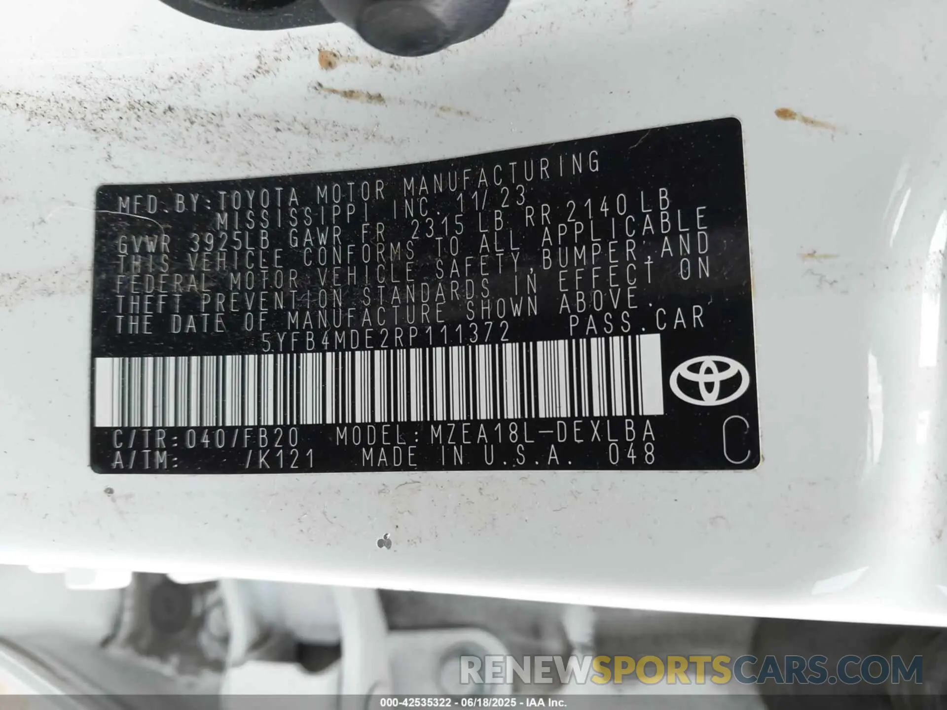 9 Photograph of a damaged car 5YFB4MDE2RP111372 TOYOTA COROLLA 2024
