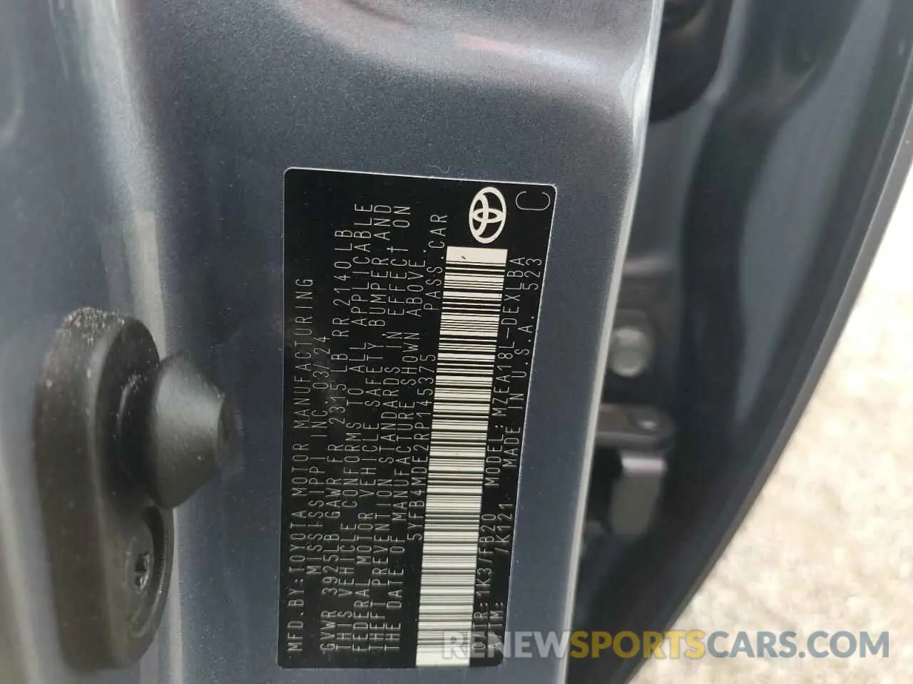 12 Фотография поврежденного автомобиля 5YFB4MDE2RP145375 TOYOTA COROLLA 2024