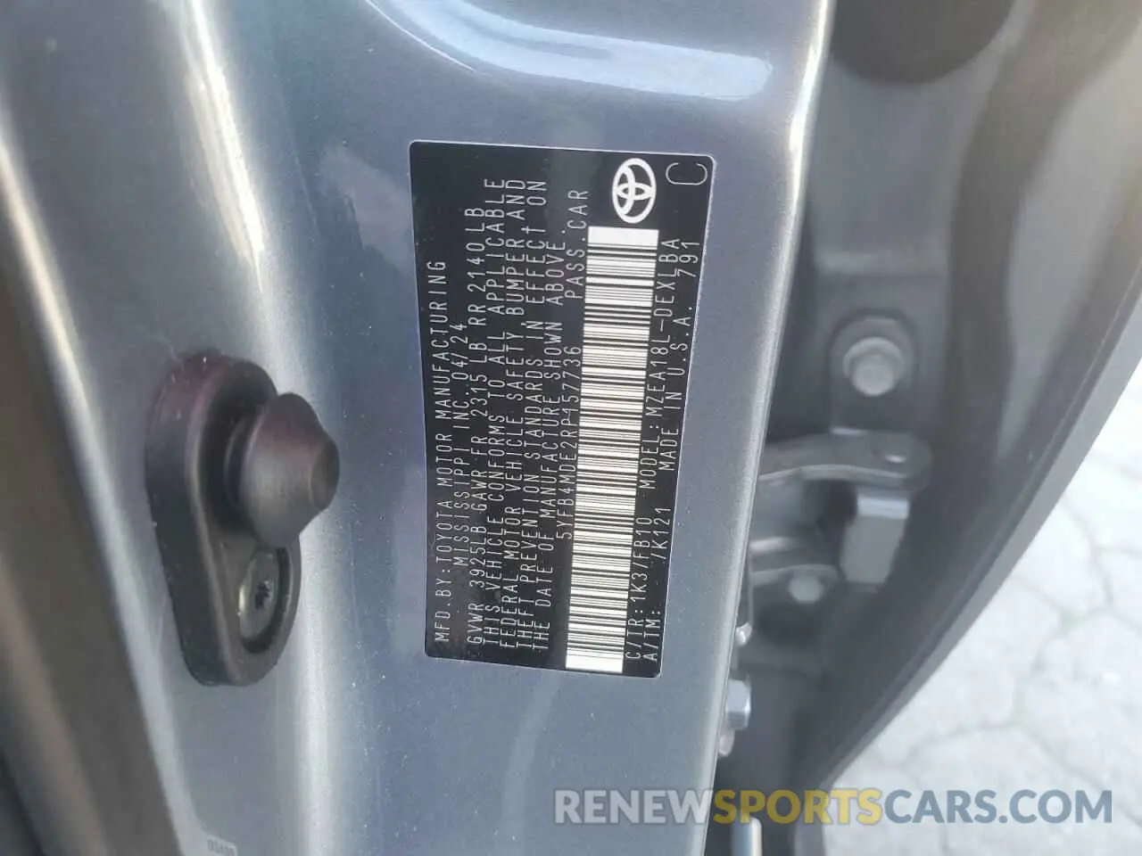 13 Фотография поврежденного автомобиля 5YFB4MDE2RP157736 TOYOTA COROLLA 2024