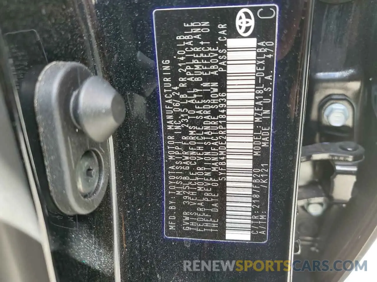 13 Фотография поврежденного автомобиля 5YFB4MDE2RP184936 TOYOTA COROLLA 2024