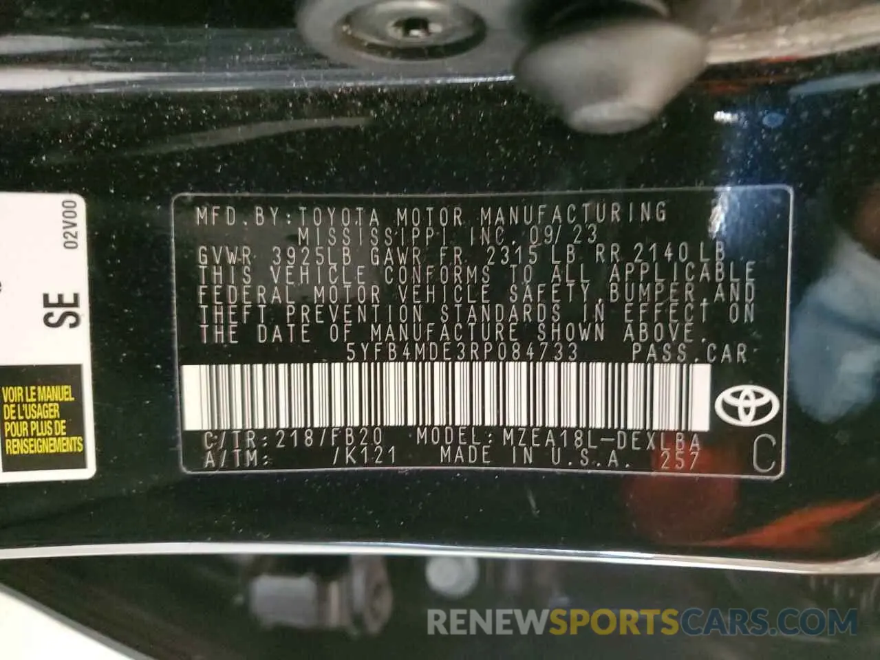 12 Photograph of a damaged car 5YFB4MDE3RP084733 TOYOTA COROLLA 2024