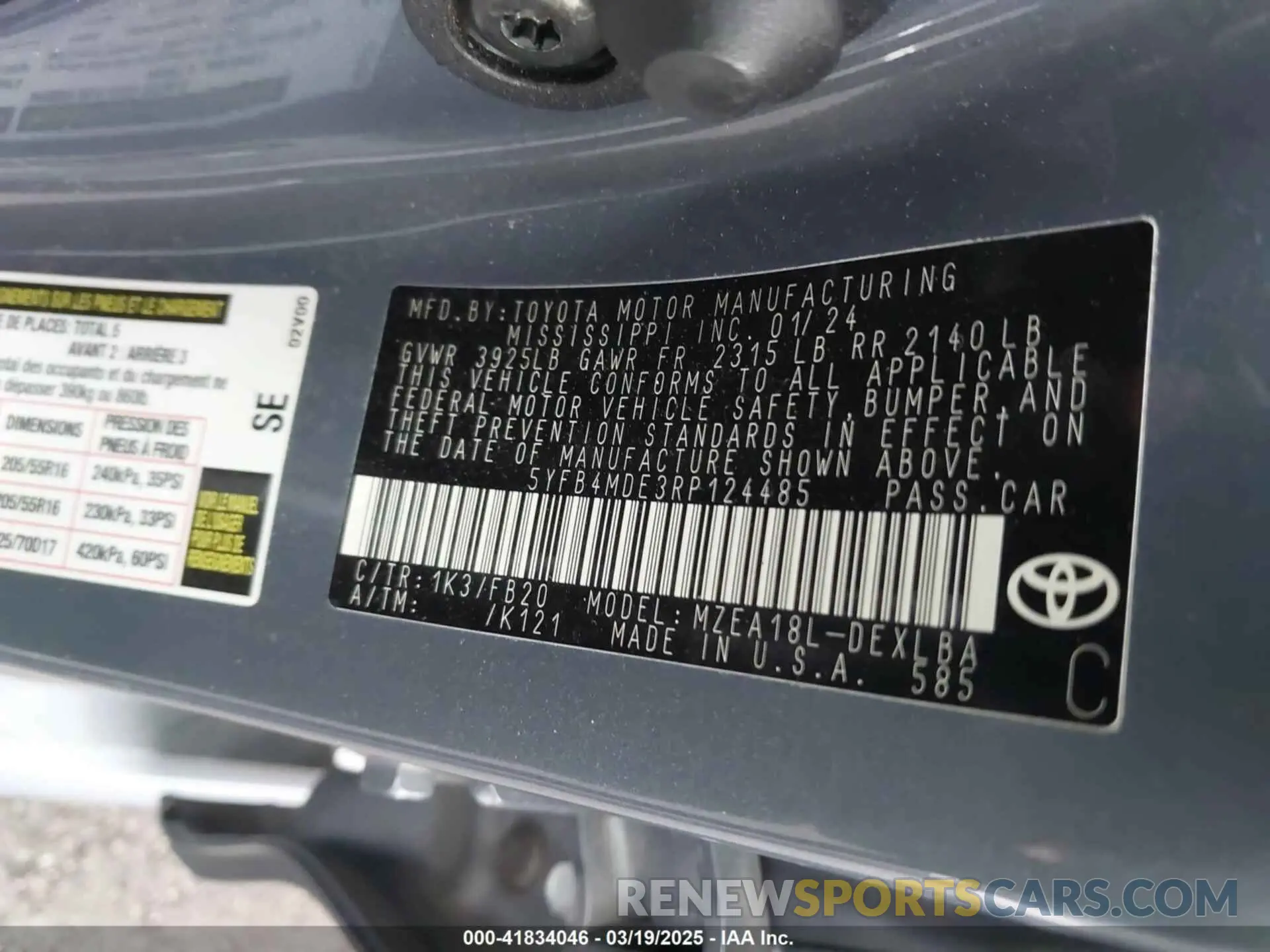 9 Photograph of a damaged car 5YFB4MDE3RP124485 TOYOTA COROLLA 2024