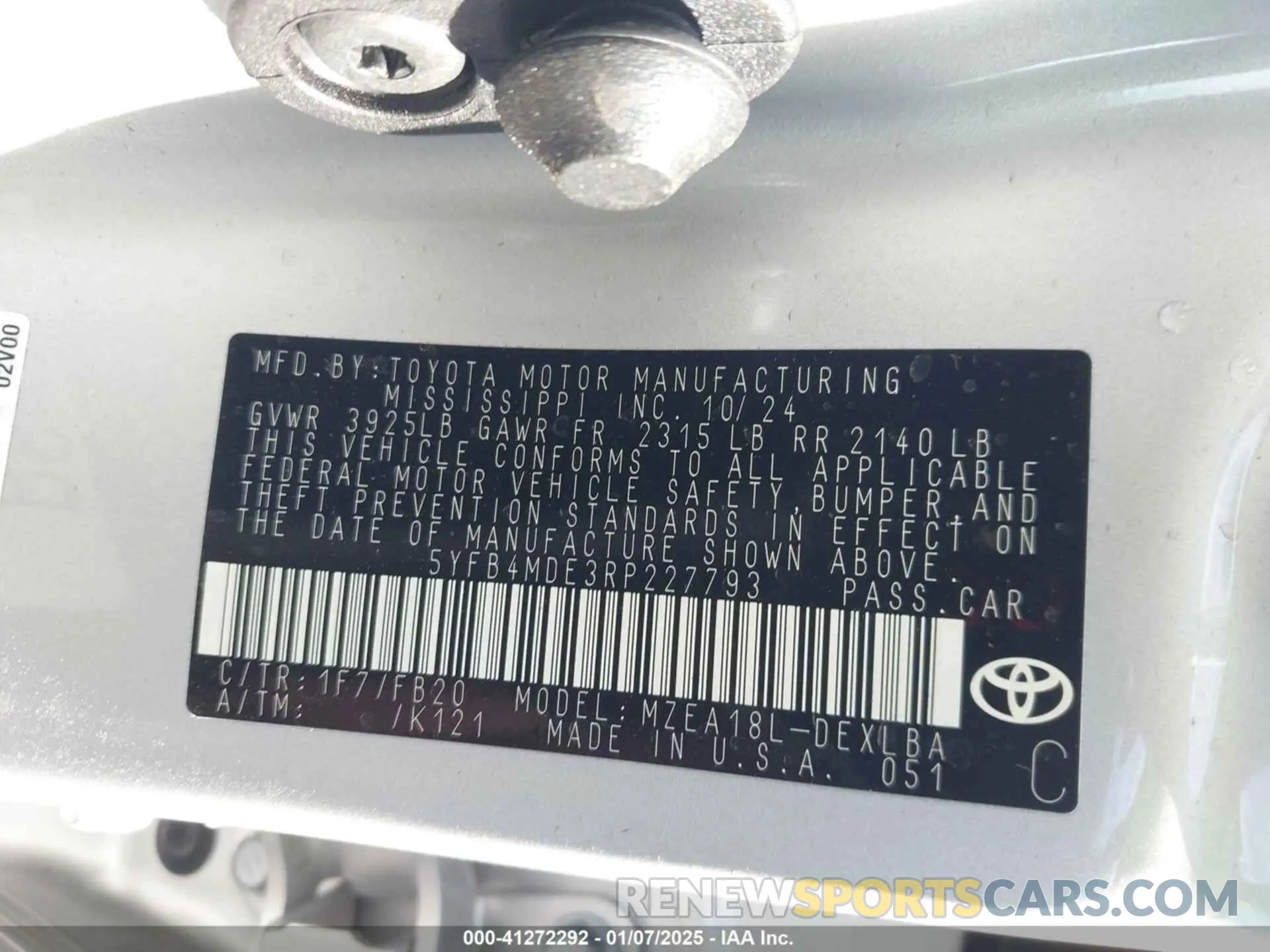 9 Фотография поврежденного автомобиля 5YFB4MDE3RP227793 TOYOTA COROLLA 2024