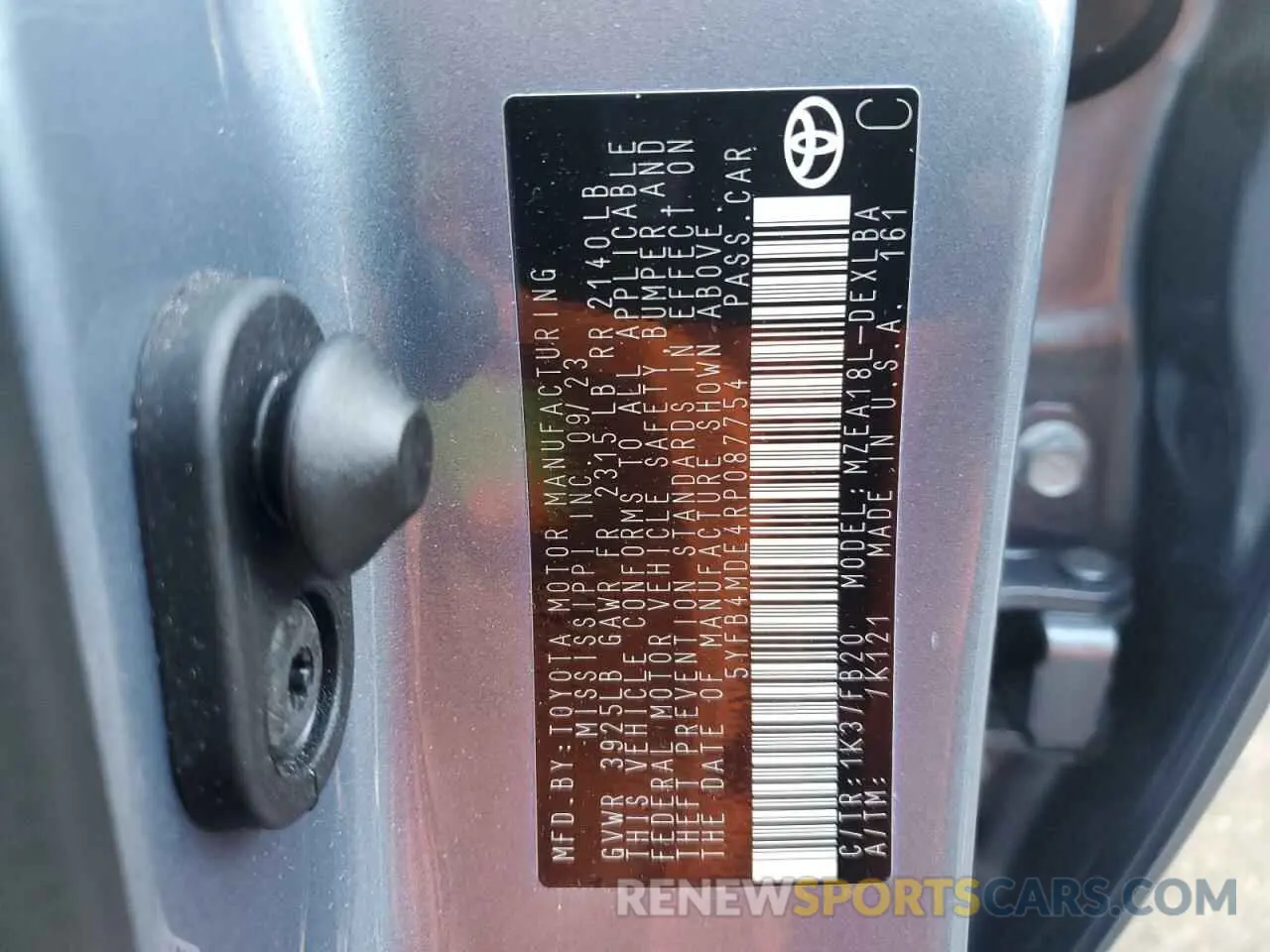13 Photograph of a damaged car 5YFB4MDE4RP087754 TOYOTA COROLLA 2024